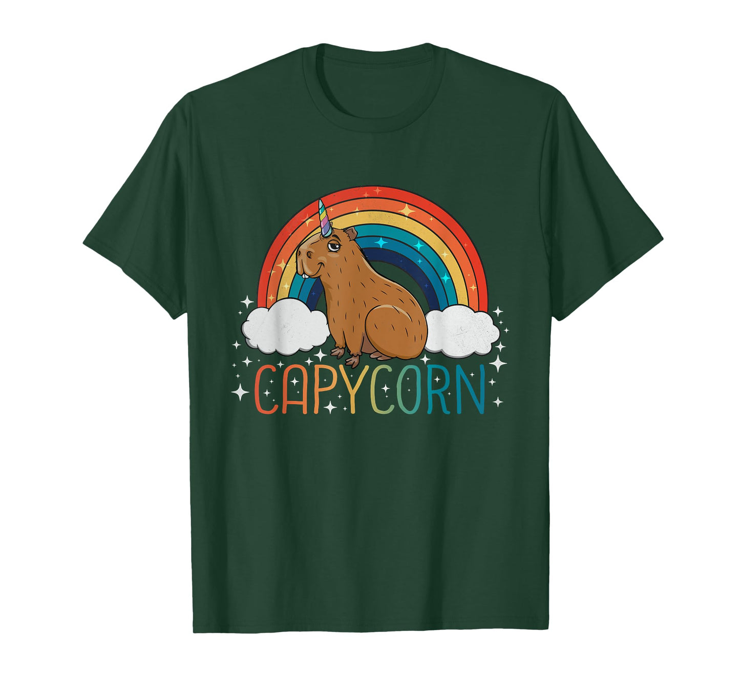 Capybara Lover Girls Unicorn Rainbow Capybara T-Shirt