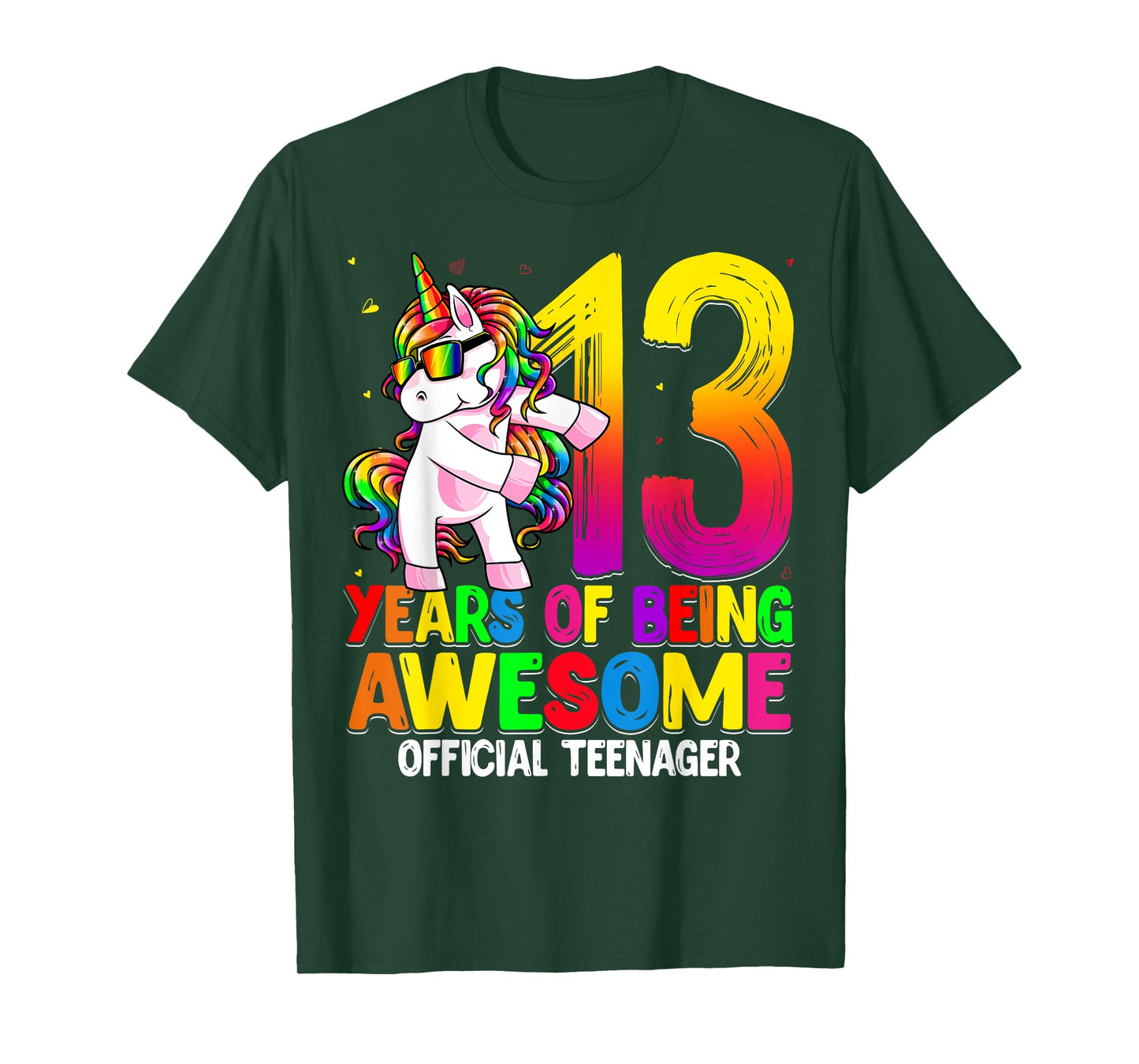 Official Teenager 13th Birthday Unicorn Flossing 13th Bday T-Shirt