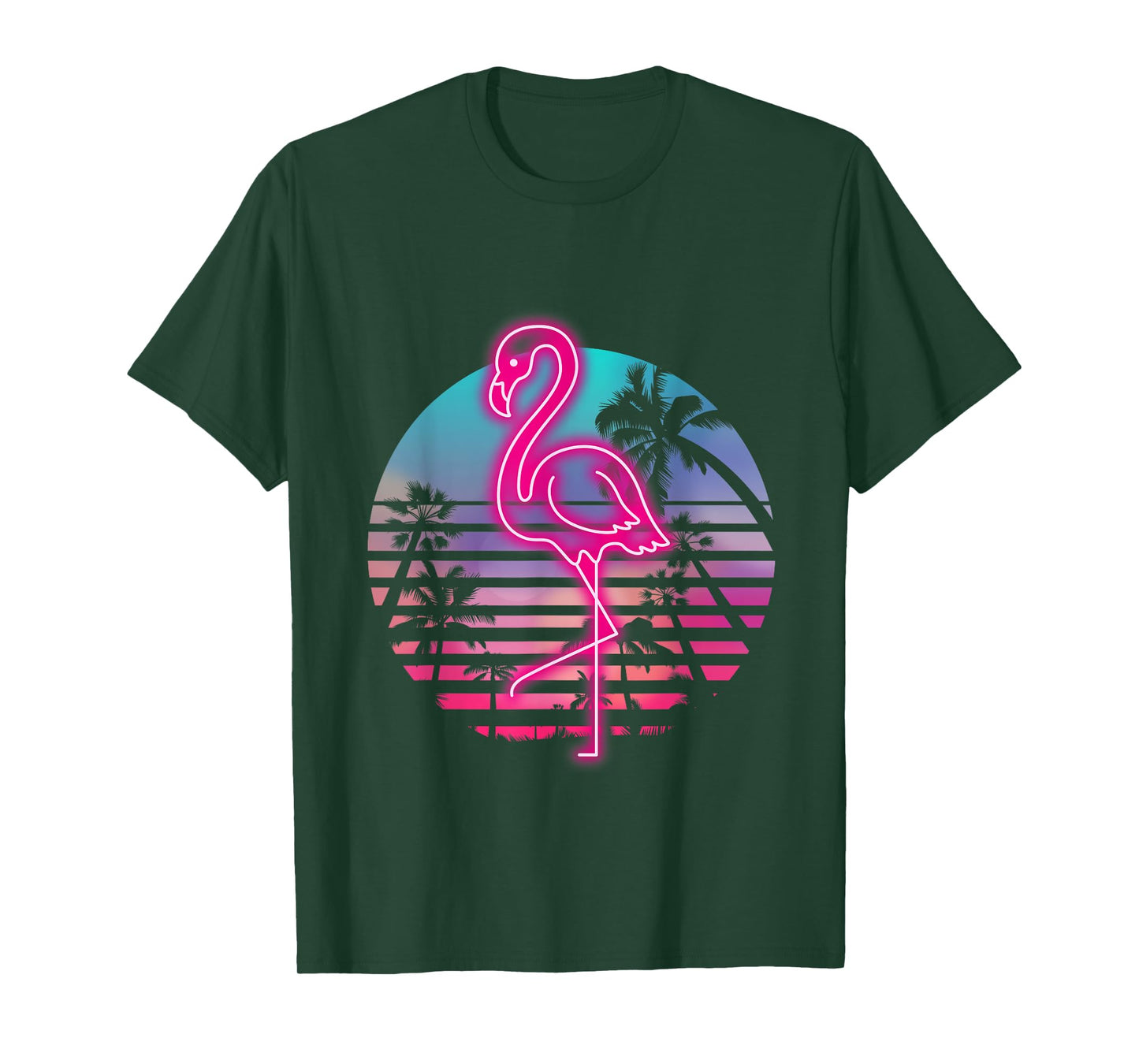 Zoo Animal Tropic Summer Sunrise Gift Flamingo T-Shirt