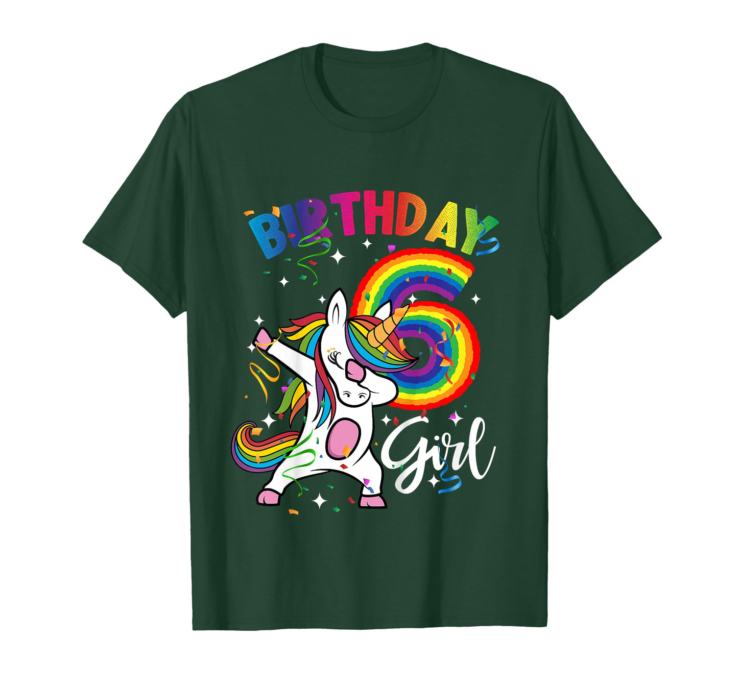 Dabbing Unicorn 6 Year Old 6th Birthday Party Girl Shirt Gif T-Shirt