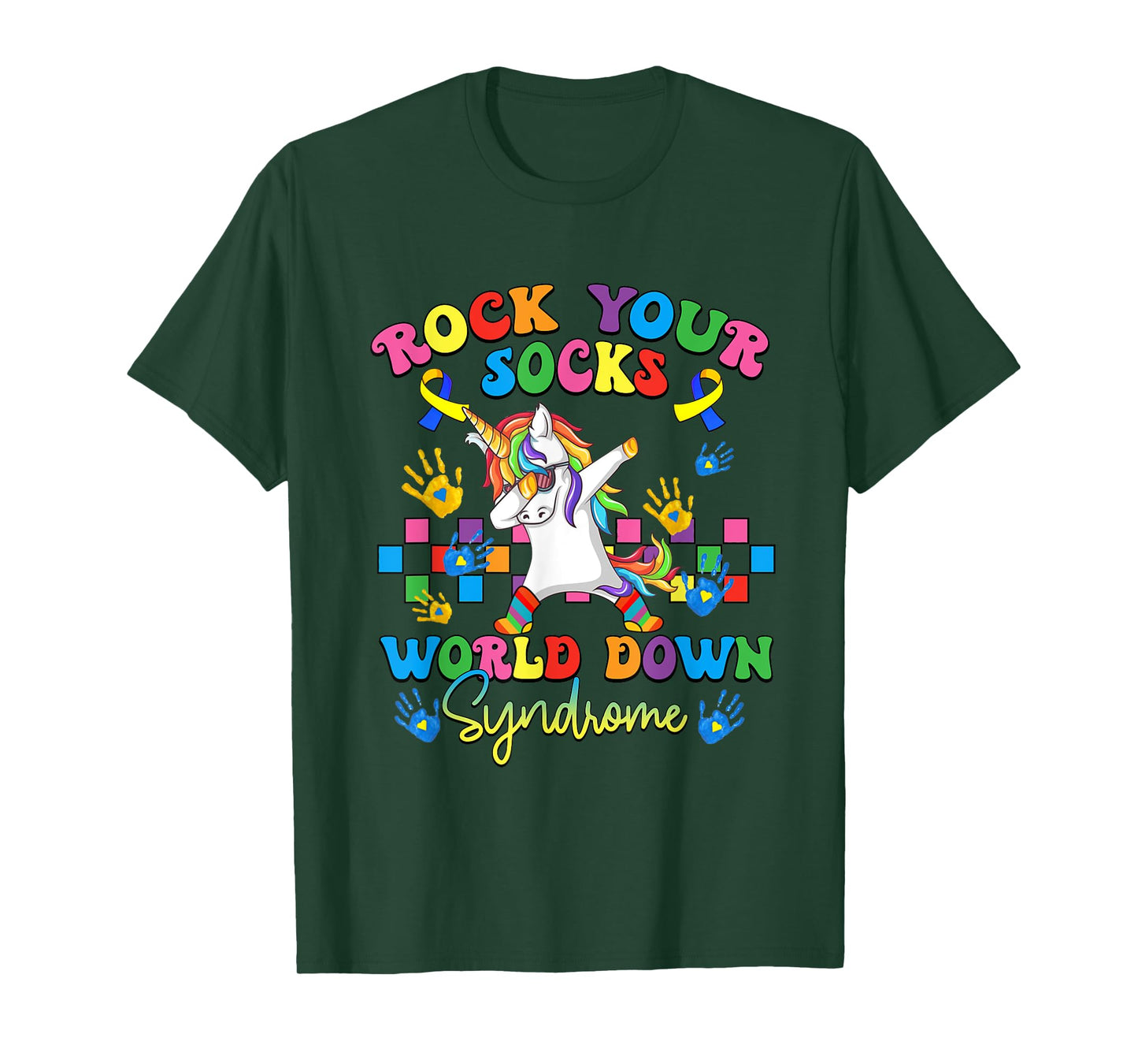Unicorn Rock Your Socks World Down Syndrome Awareness T-Shirt