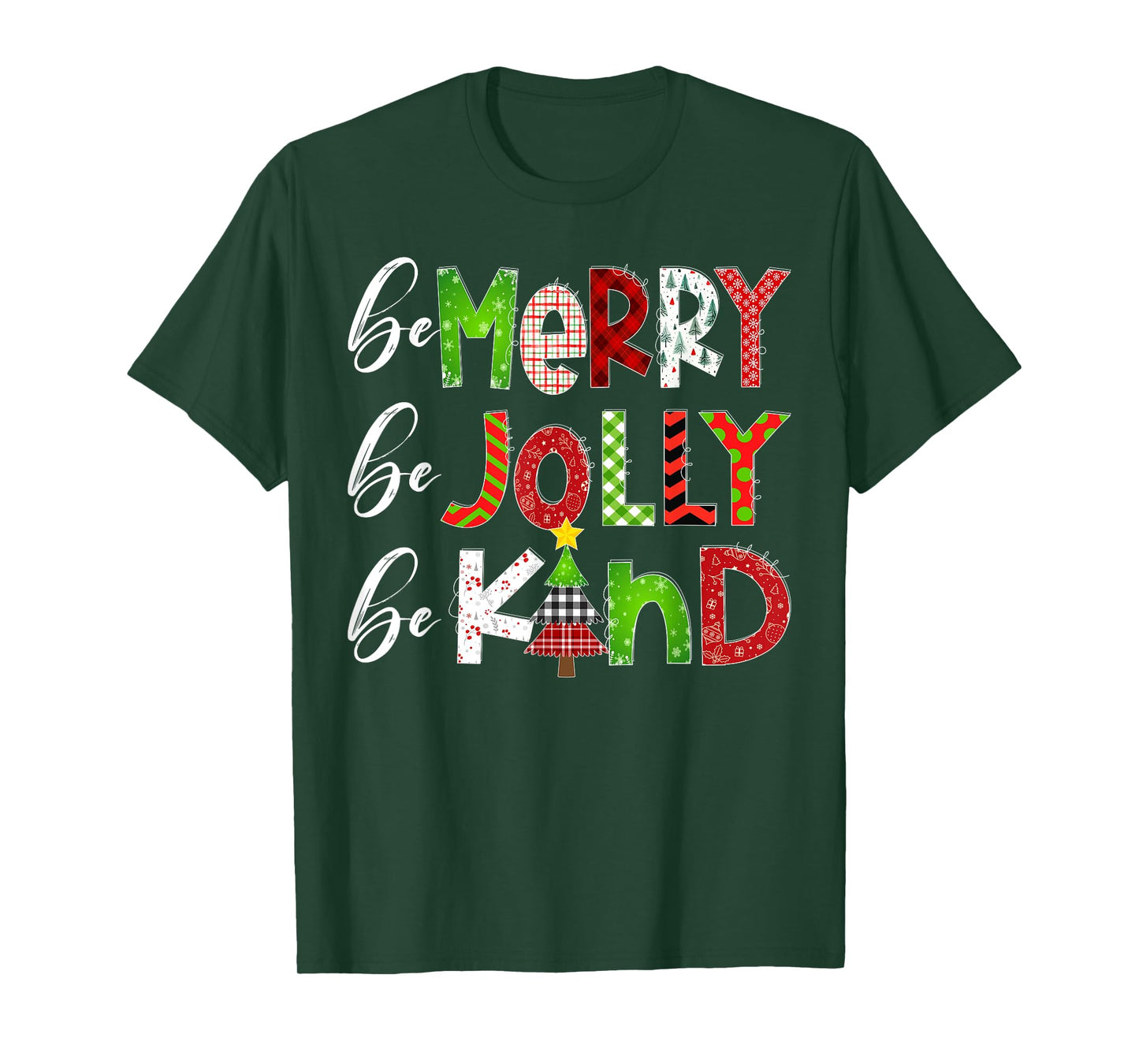 Be Merry Be Jolly Be Kind Merry Christmas Teacher Xmas Pjs T-Shirt
