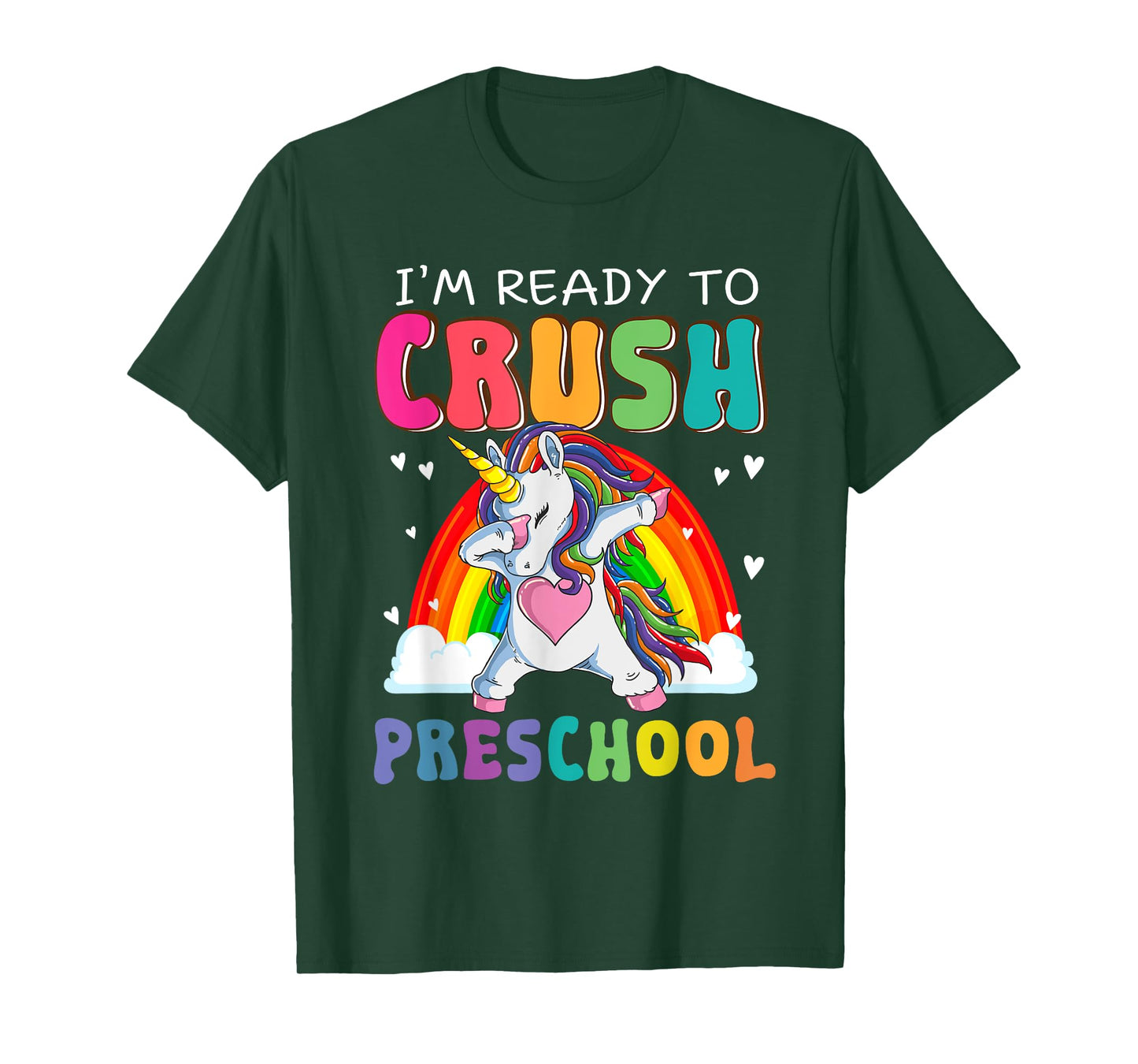 Crush Preschool Dabbing Unicorn First Day Of School Girl Kid T-Shirt