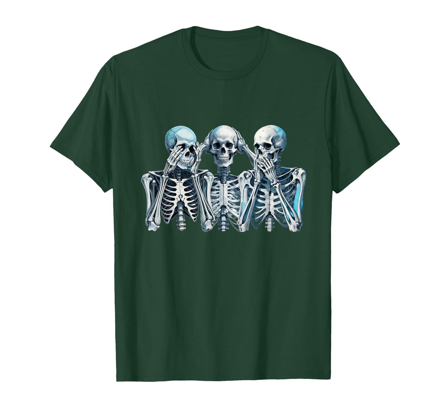 Speak Hear See No Evil Skeleton Three Wise Skeletons T-Shirt