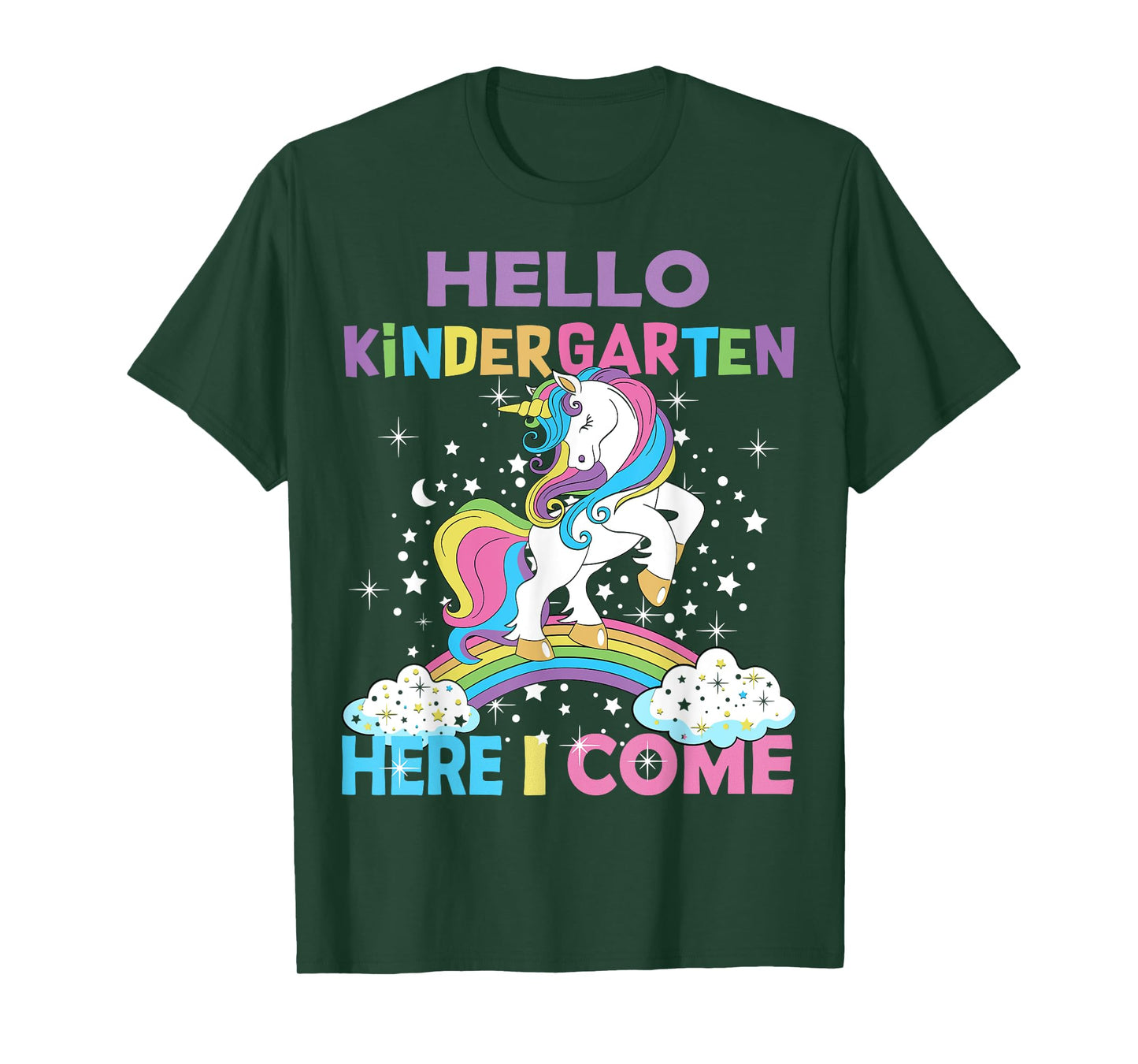 Unicorn Kindergarten Here I Come Hello Kindergarten Girls T-Shirt