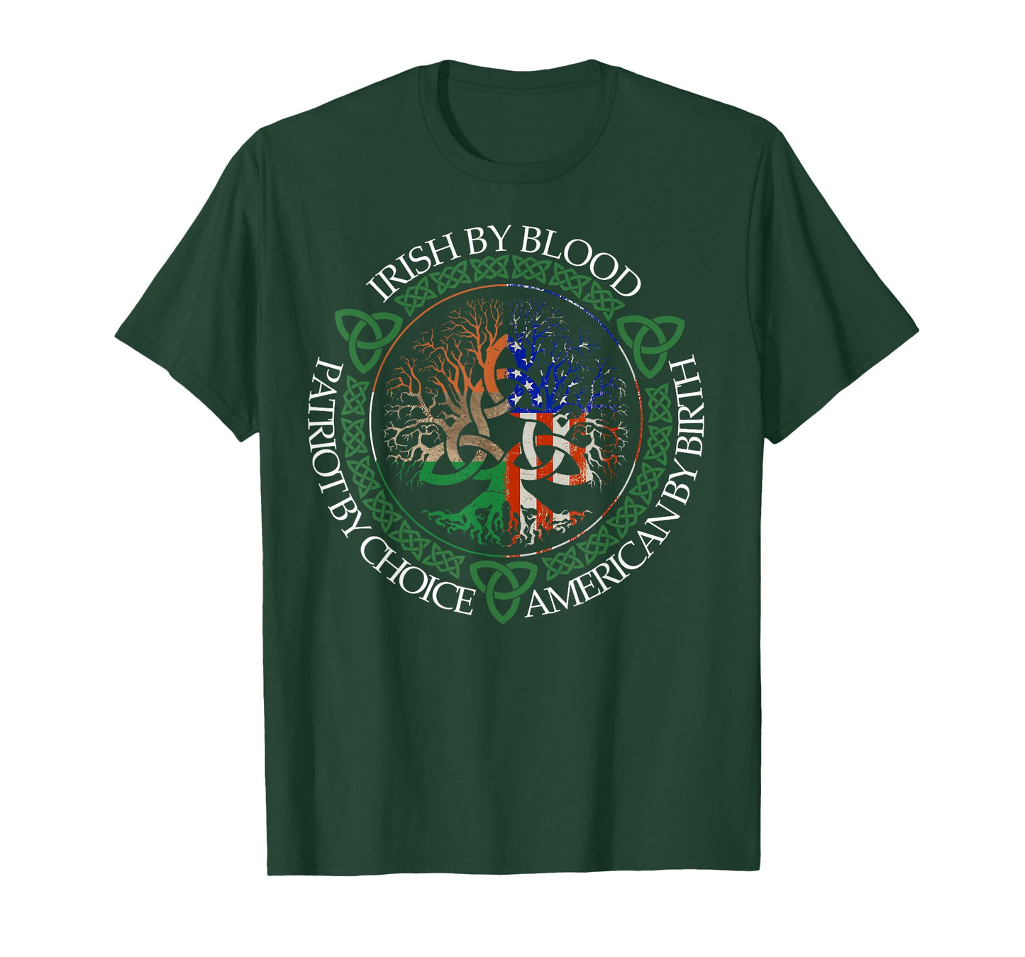 Irish By Blood American By Birth Patriot By Choice Flag Us T-Shirt