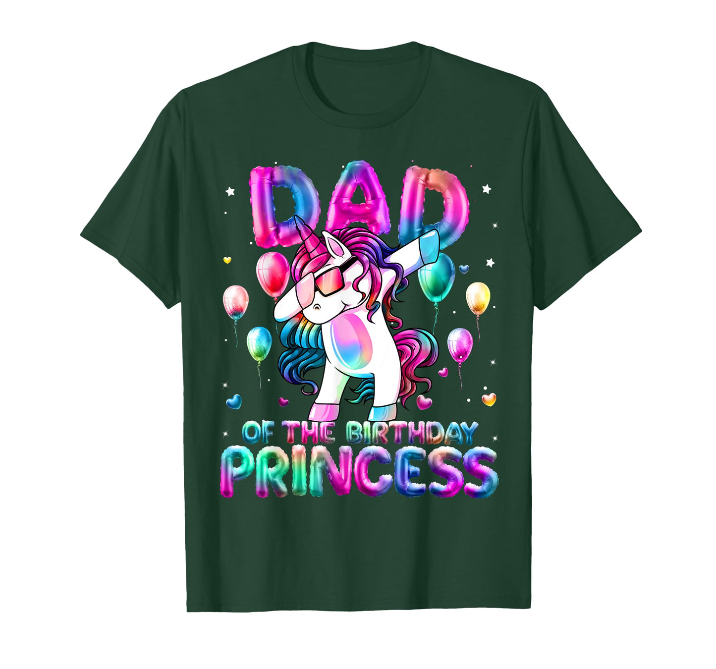 Dad of the Birthday Princess Girl Dabbing Unicorn Daddy T-Shirt