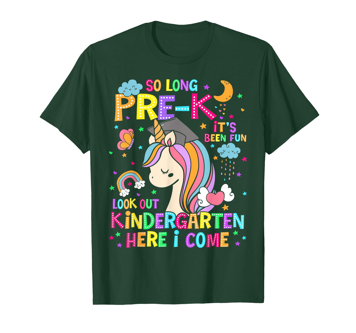 So Long Pre-K Graduation Kindergarten Here I Come Unicorn T-Shirt