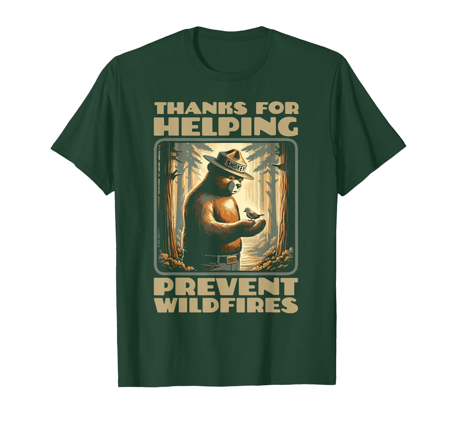 Smokey Bear & Baby Bird Forest Friend - Thanks For Helping T-Shirt