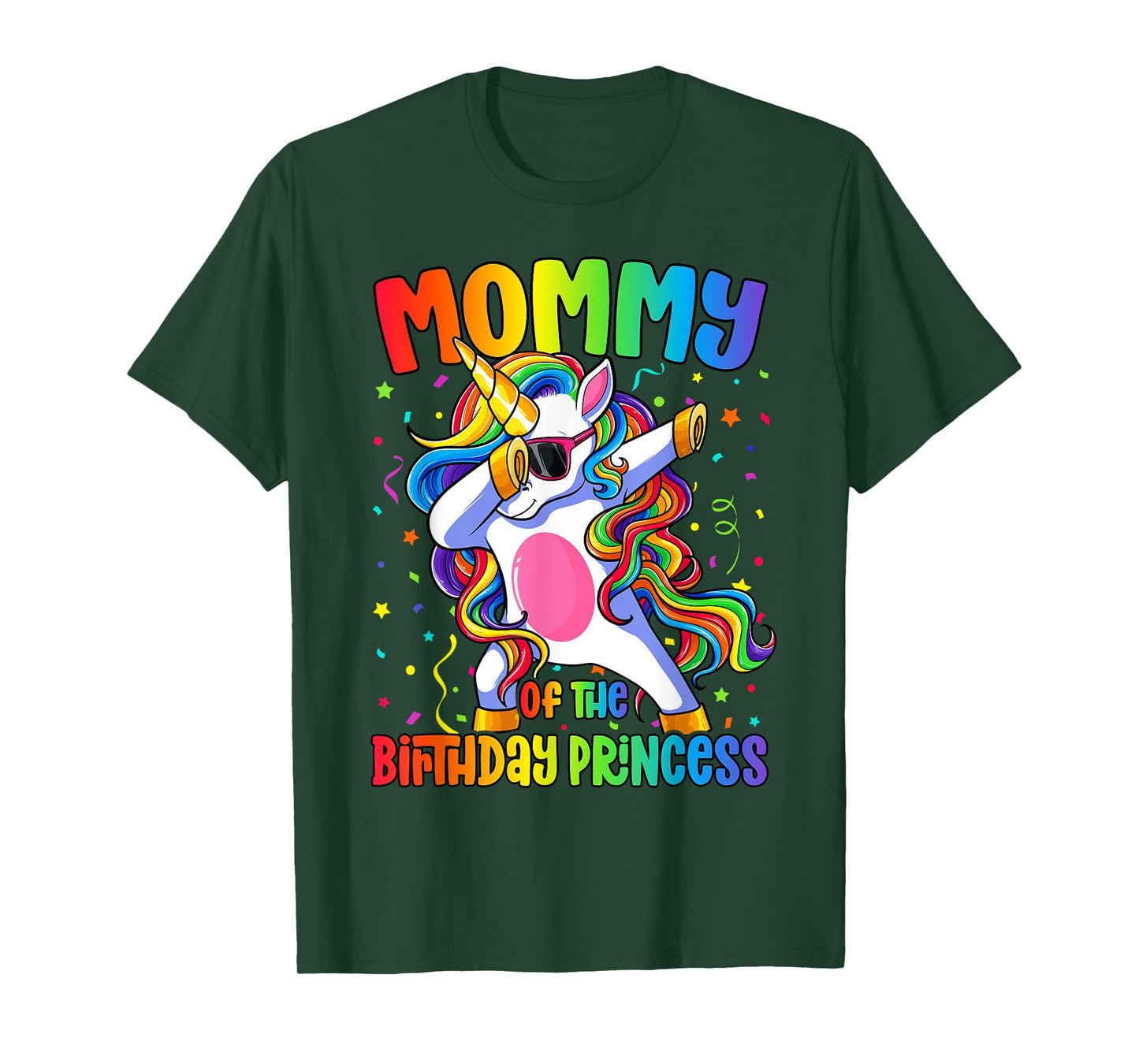 Mom of the Birthday Princess Shirt Dab Unicorn Mom T-Shirt