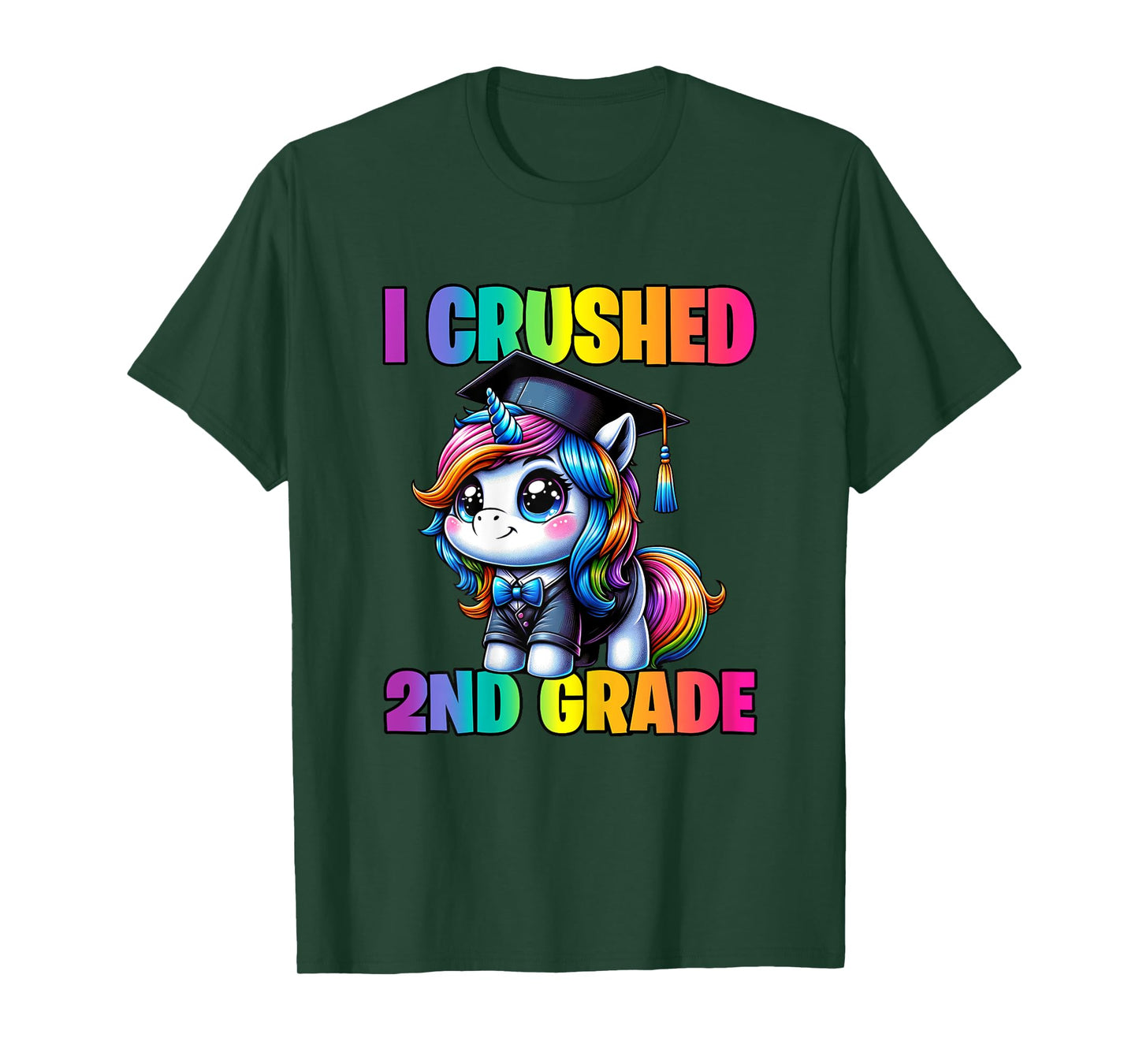 Graduation I Crushed 2nd Grade Unicorn Girls Grad Magical T-Shirt
