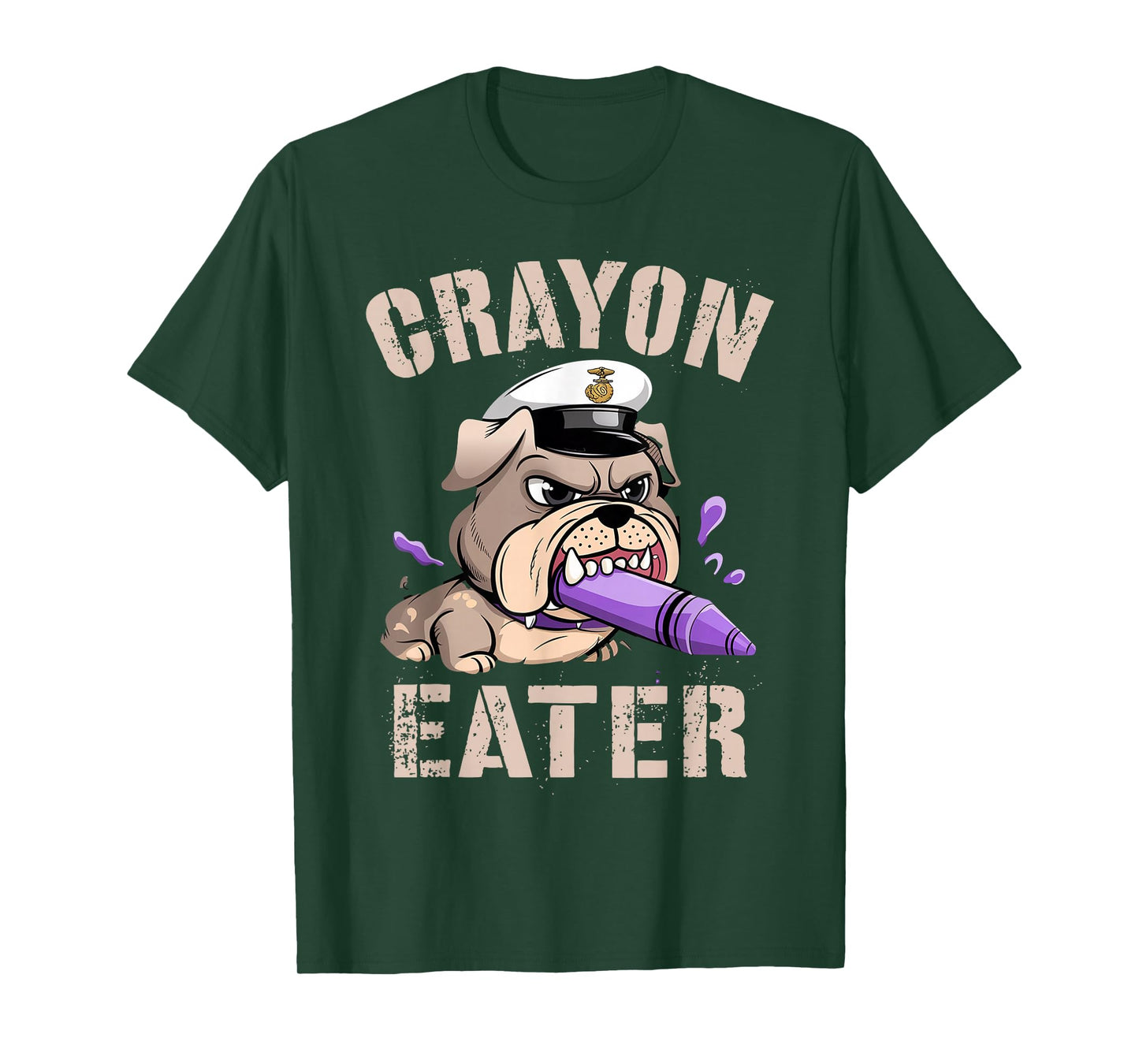 Funny Veteran CRAYON EATER I Eat Bulldog Military Grunt Dad T-Shirt