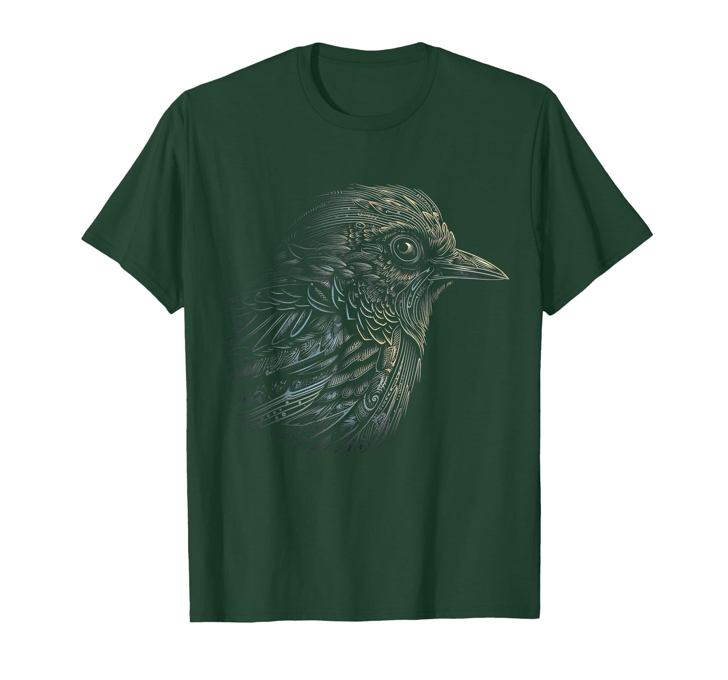 Bird Portrait Artwork | Animal Motif Bird T-Shirt