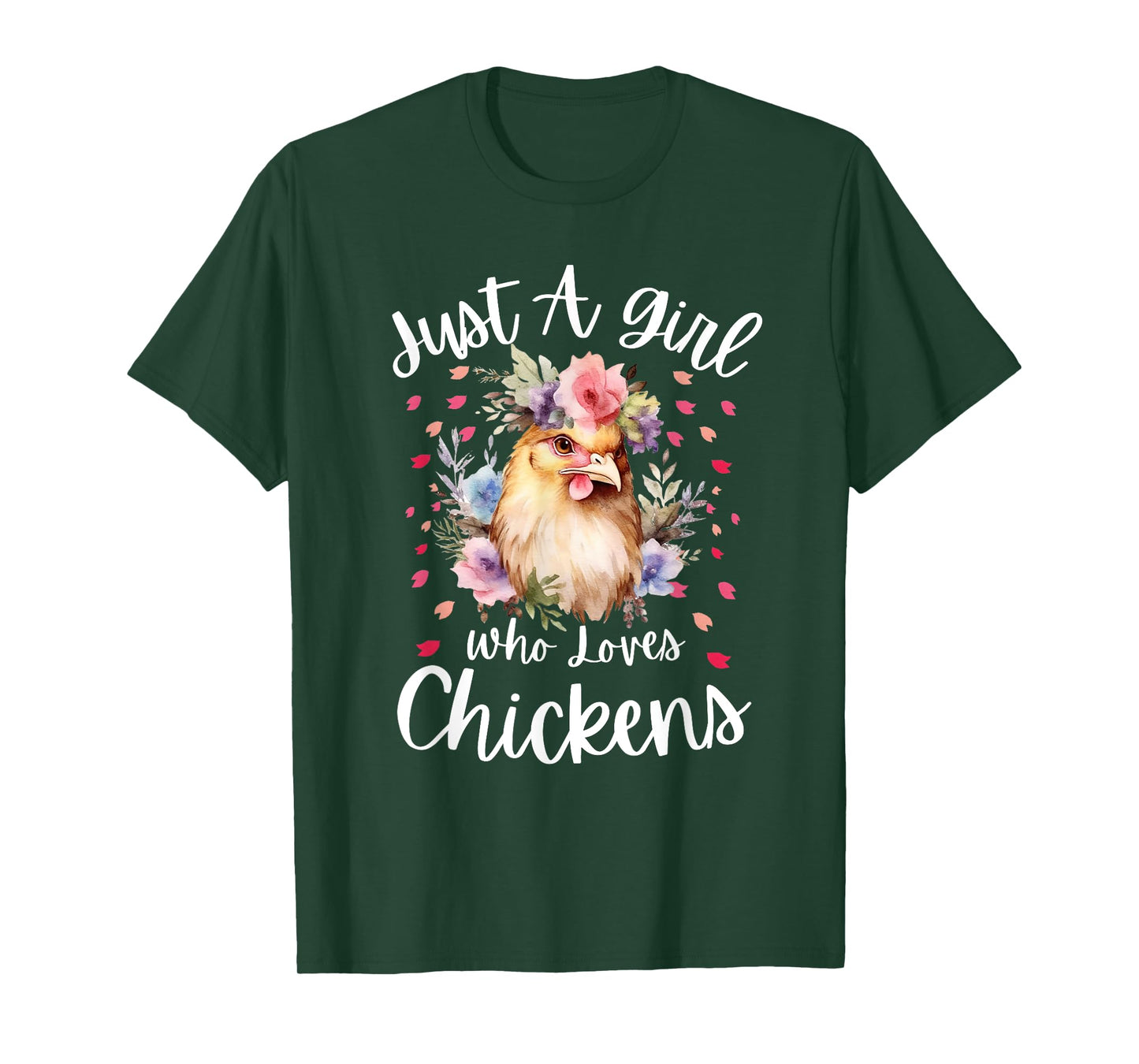 Just a Girl who Loves Chickens Shirt Cute Chicken Kids Women T-Shirt