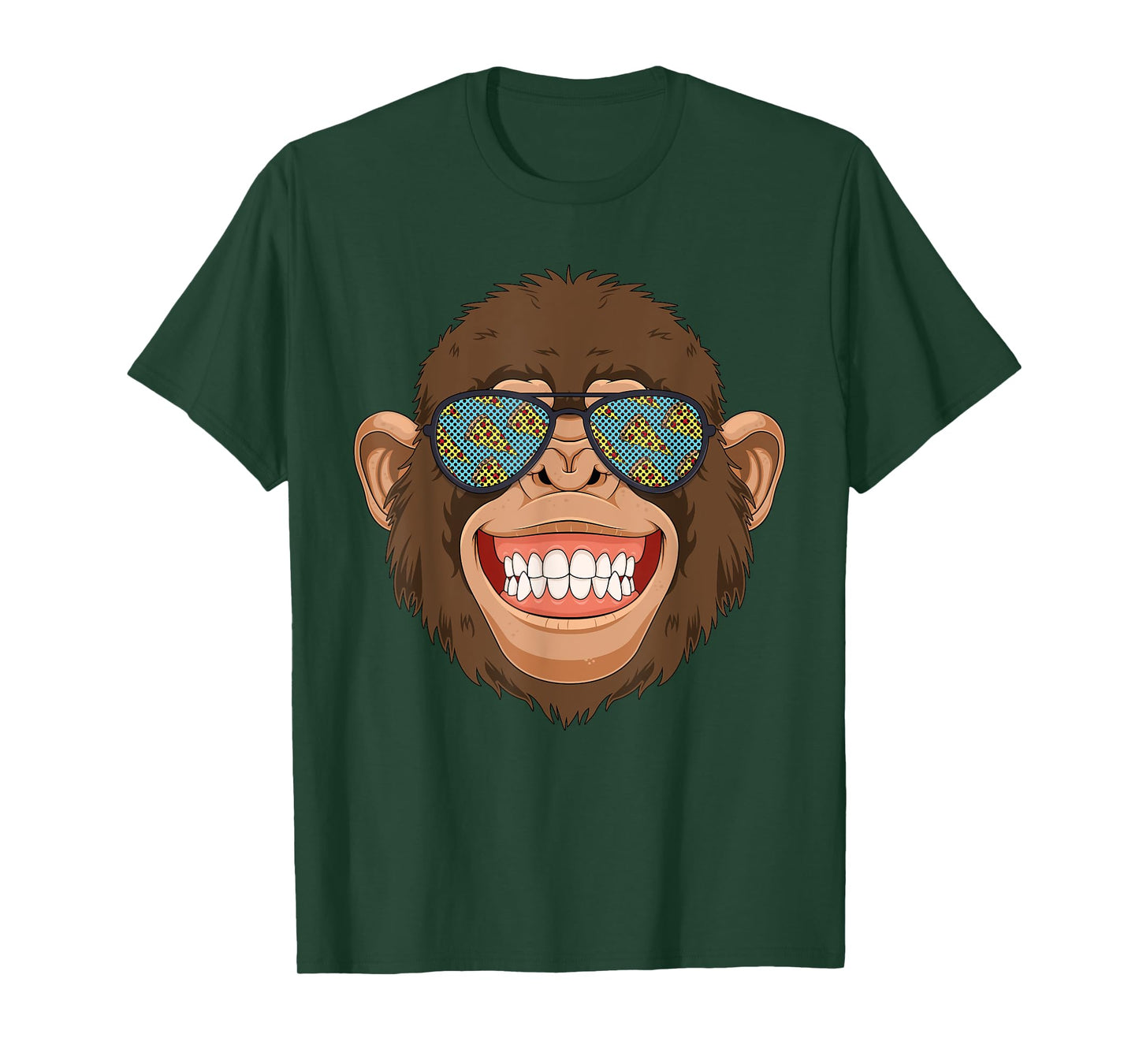 Monkey Pizza Lover Tshirt With Foodie Sunglasses T-Shirt
