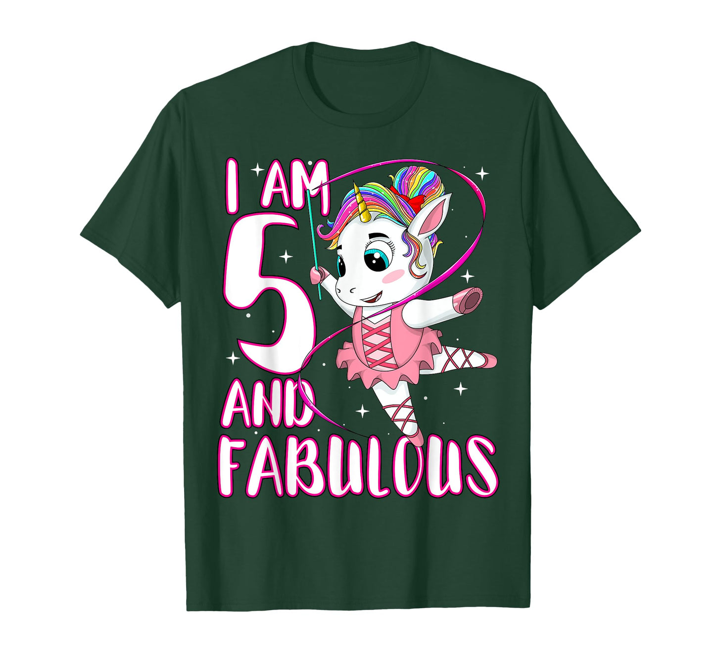 Children I Am 5 and Fabulous Unicorn Birthday Girl T-Shirt