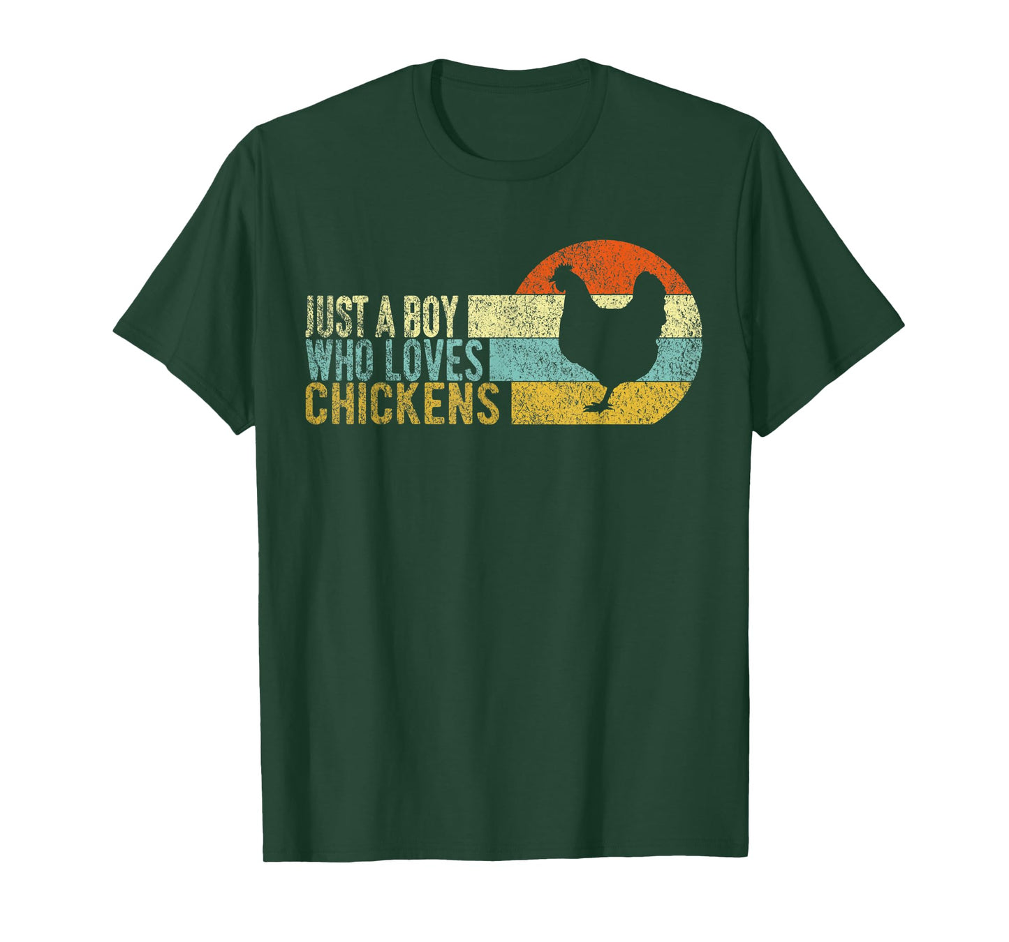 Just A Boy Who Loves Chickens Funny Chicken Lover Retro T-Shirt