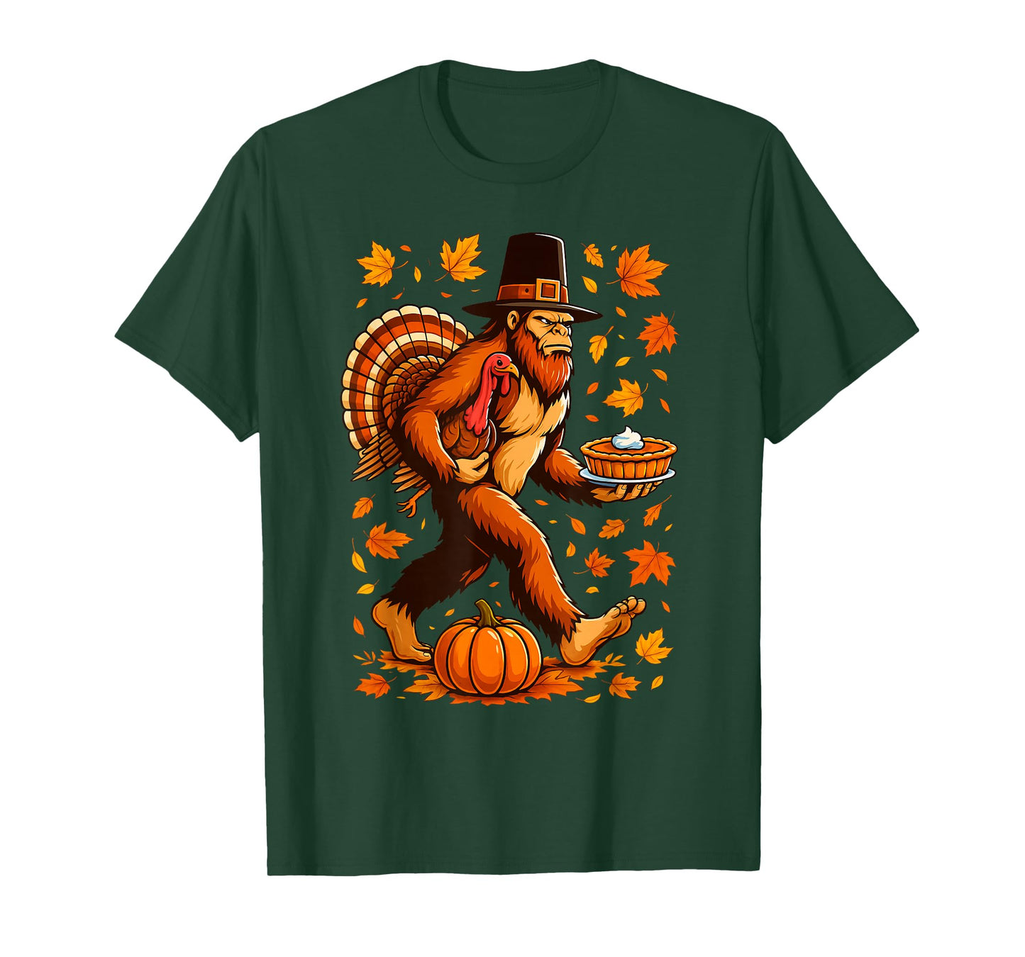 Funny Bigfoot Pumpkin Pie Thanksgiving Sasquatch Fall Men T-Shirt