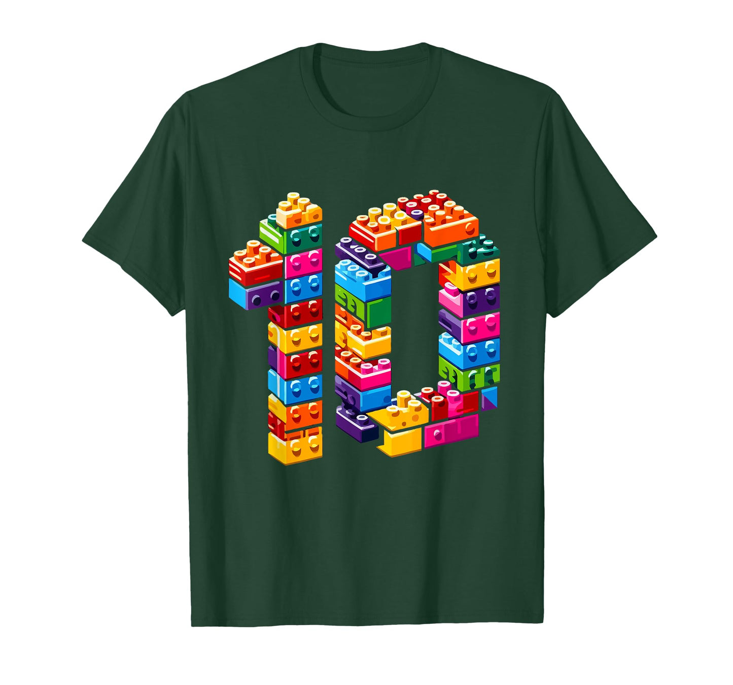 10 Year Old Blocks Building Master Builder 10th Birthday Boy T-Shirt