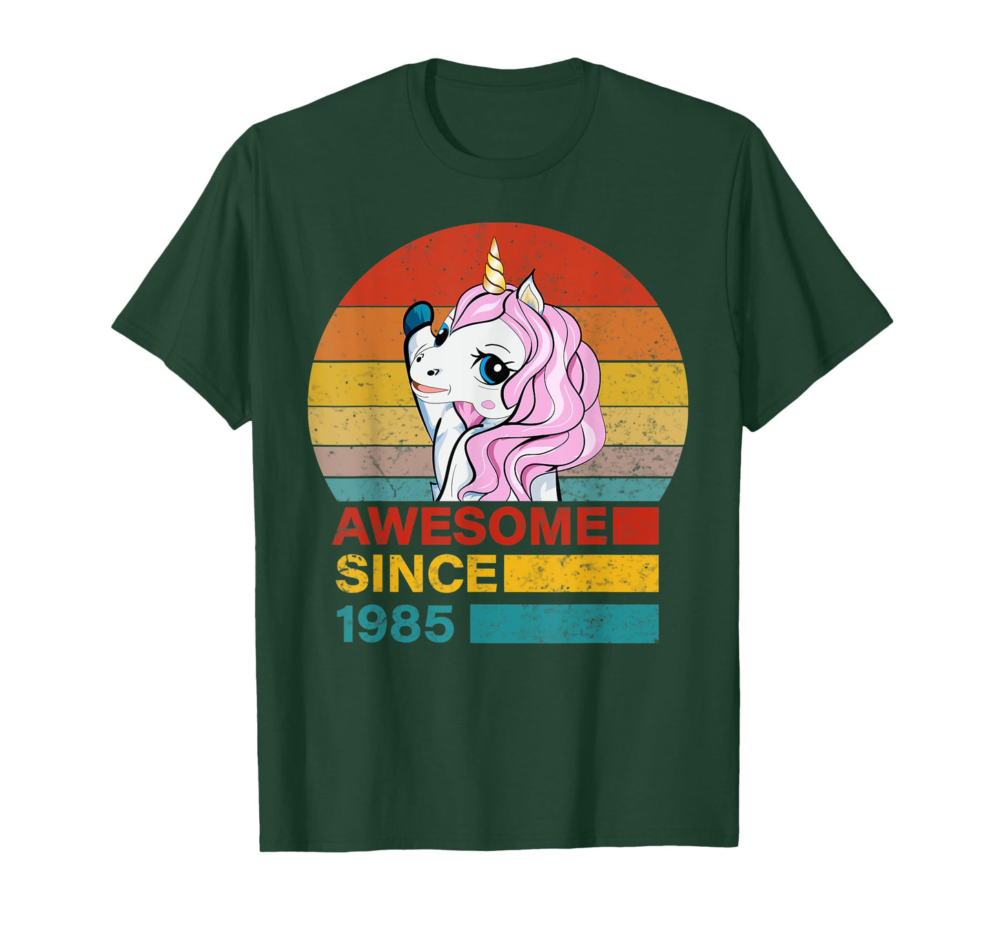 Unicorn Birthday Awesome Since 1985 36 year old birthday Gif T-Shirt