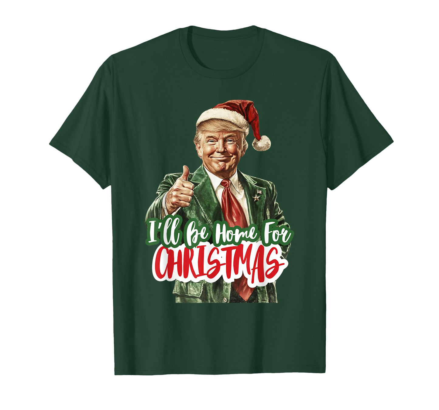 I'll Be Tee Home For Christmas Xmas 2024 Men Women Kid Black T-Shirt