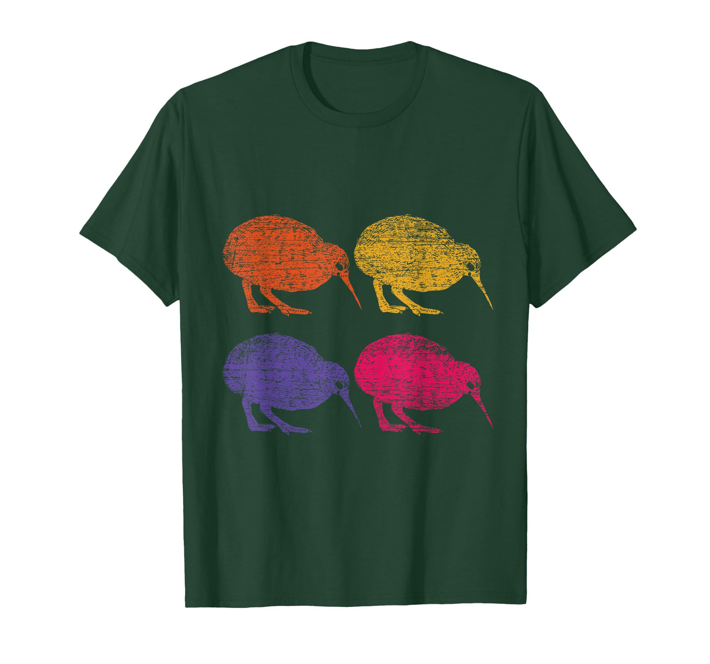 Cute Bird Retro Kiwi NZ New Zealand T-Shirt