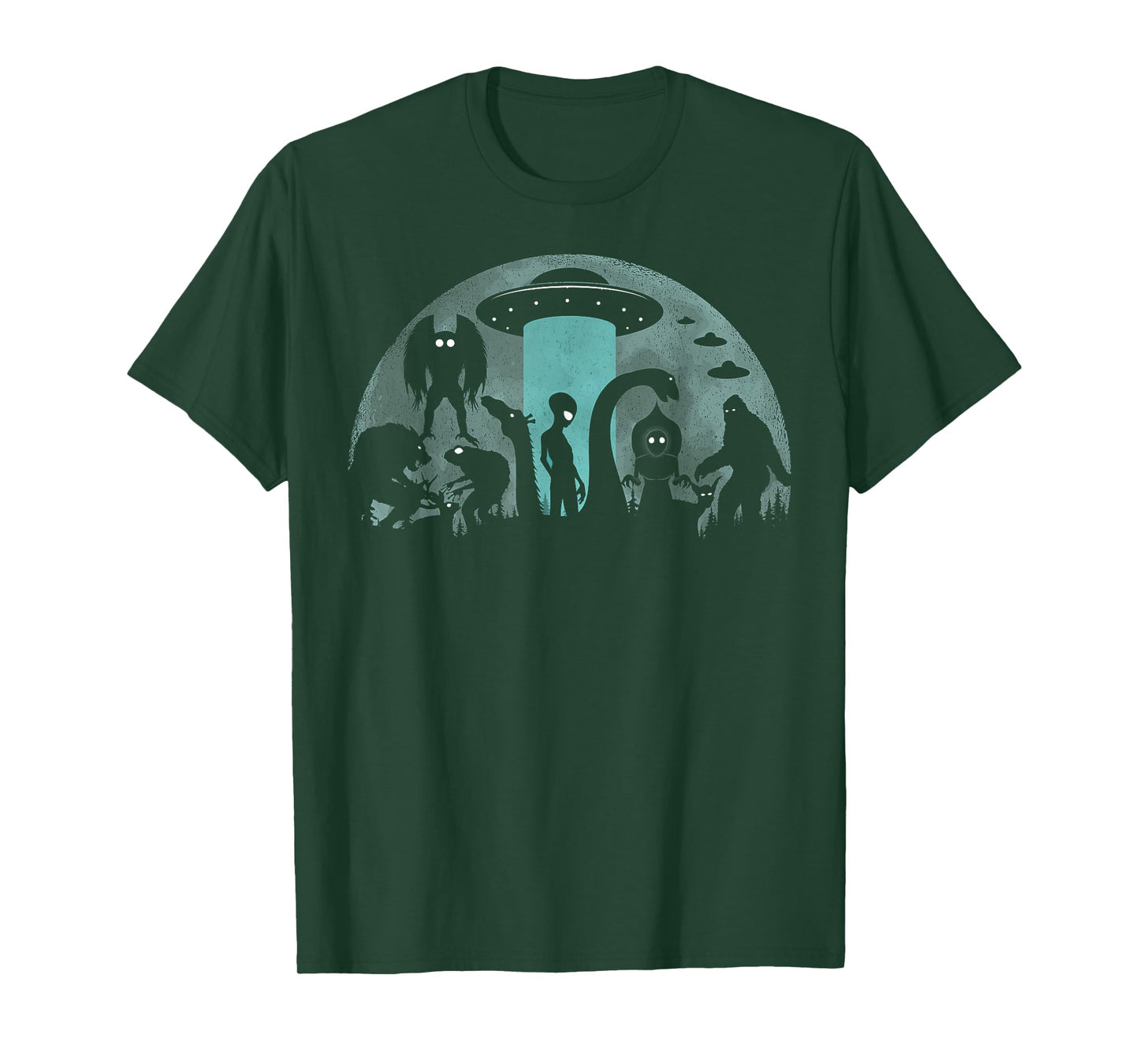 Bigfoot Loch Ness Monster Mothman And Aliens Funny Cryptid T-Shirt