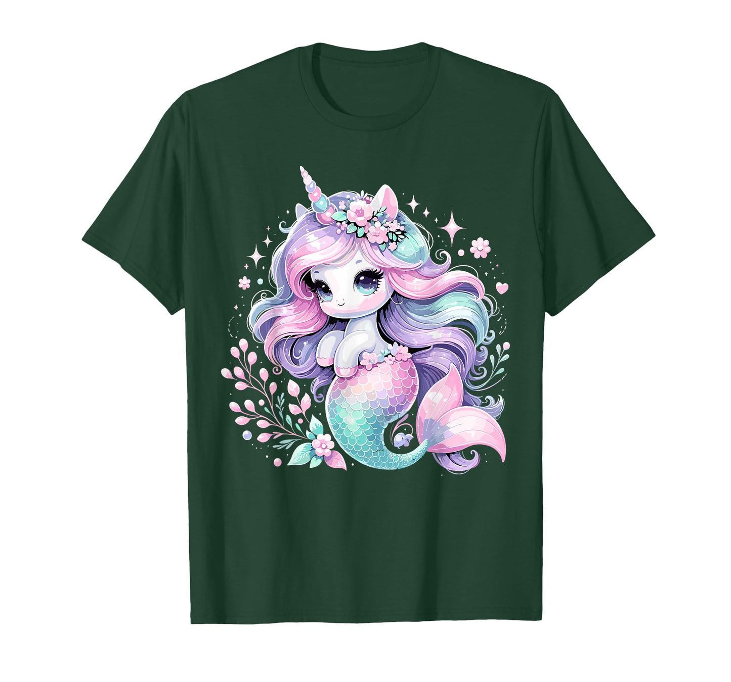 Unicorn Mermaid Girls Birthday Party Mermicorn T-Shirt