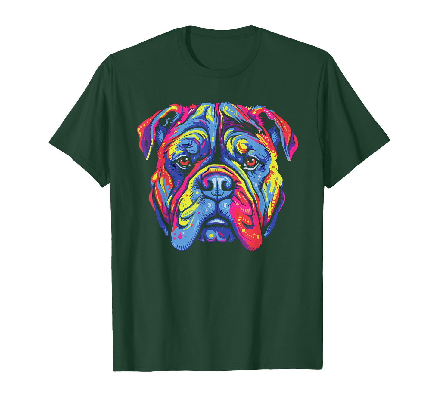 Watercolor Colorful Alapaha Blue Blood Bulldog Dog T-Shirt