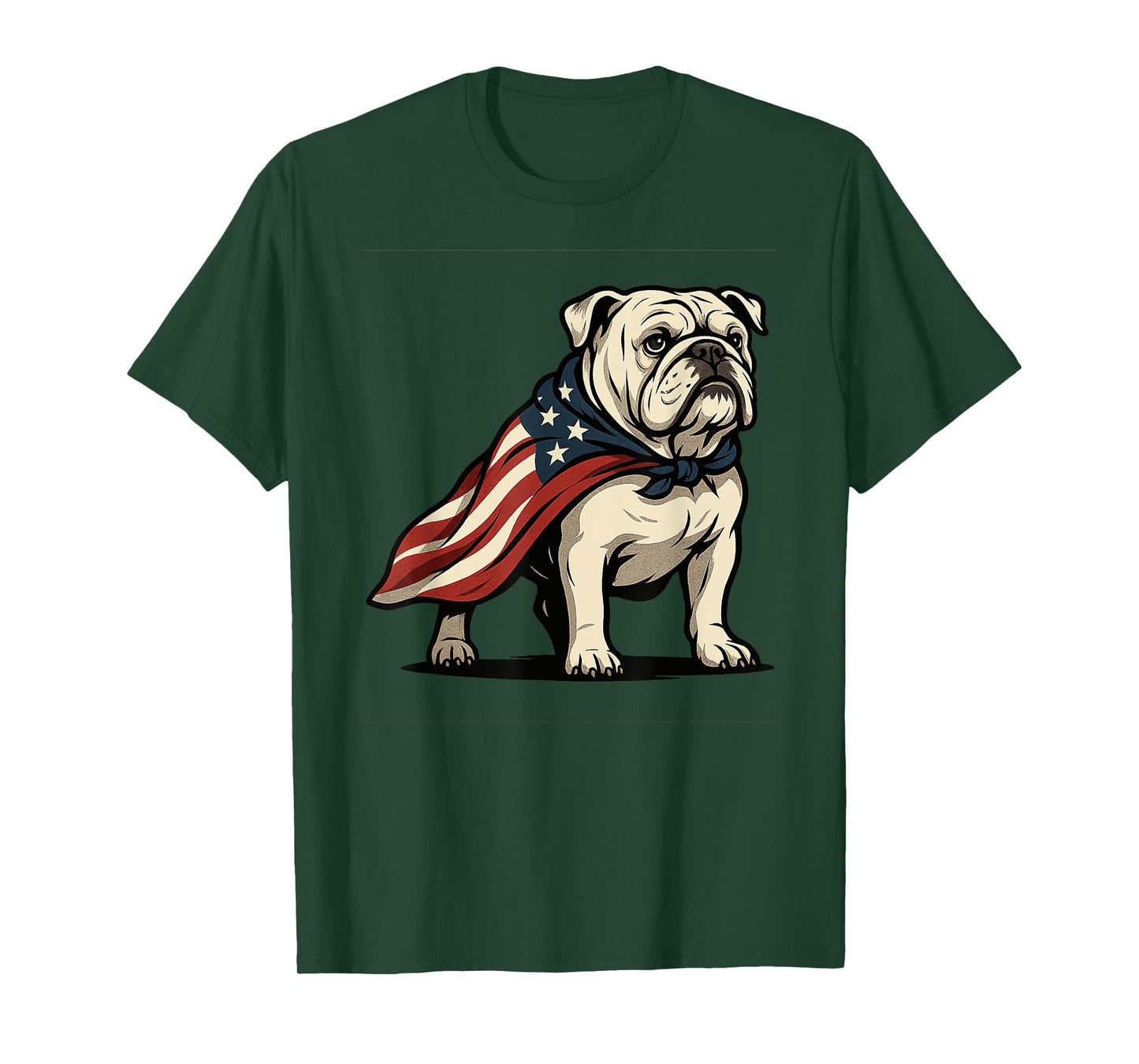 Patriotic Bulldog 4th of July Funny Dog Lover American Flag Men Women Kids T-Shirt