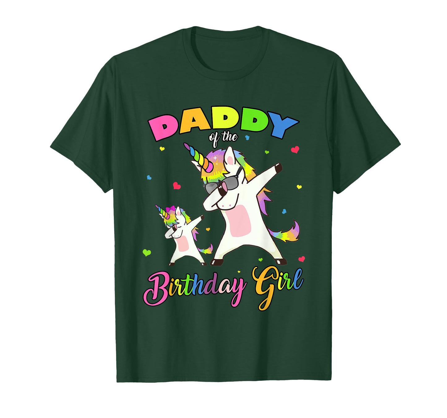 Daddy of the Birthday Girl Dabbing Unicorn Princess and Dad T-Shirt