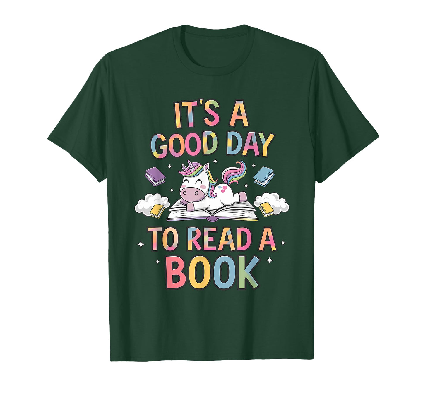 Unicorn It's A Good Day To Read A Book Books Lovers Kids T-Shirt