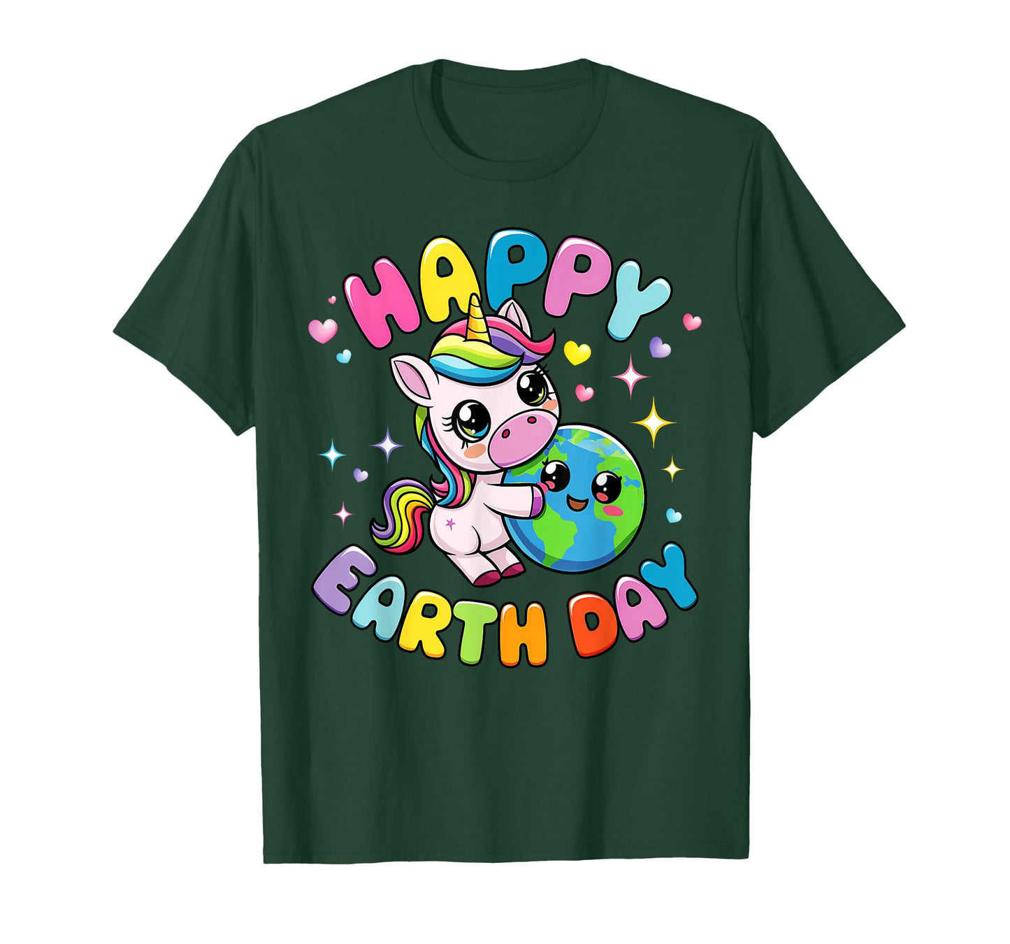 Happy Earth Day Unicorn Earth Day 2025 Kids Toddler Girl T-Shirt