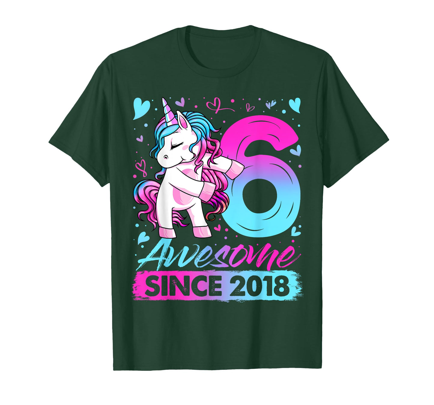 6 Years Old Flossing Unicorn Gifts 6th Birthday Girl Party T-Shirt