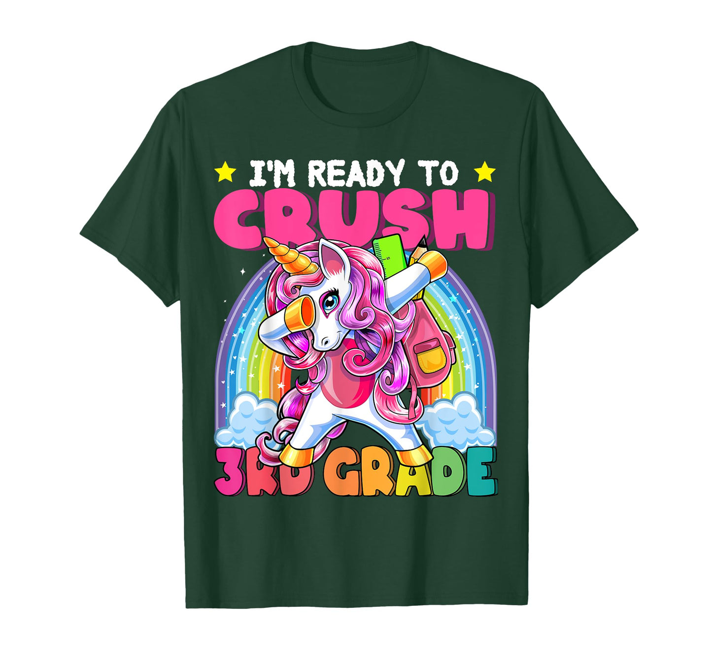 Crush 3rd Grade Dabbing Unicorn Back to School Girls Gift T-Shirt