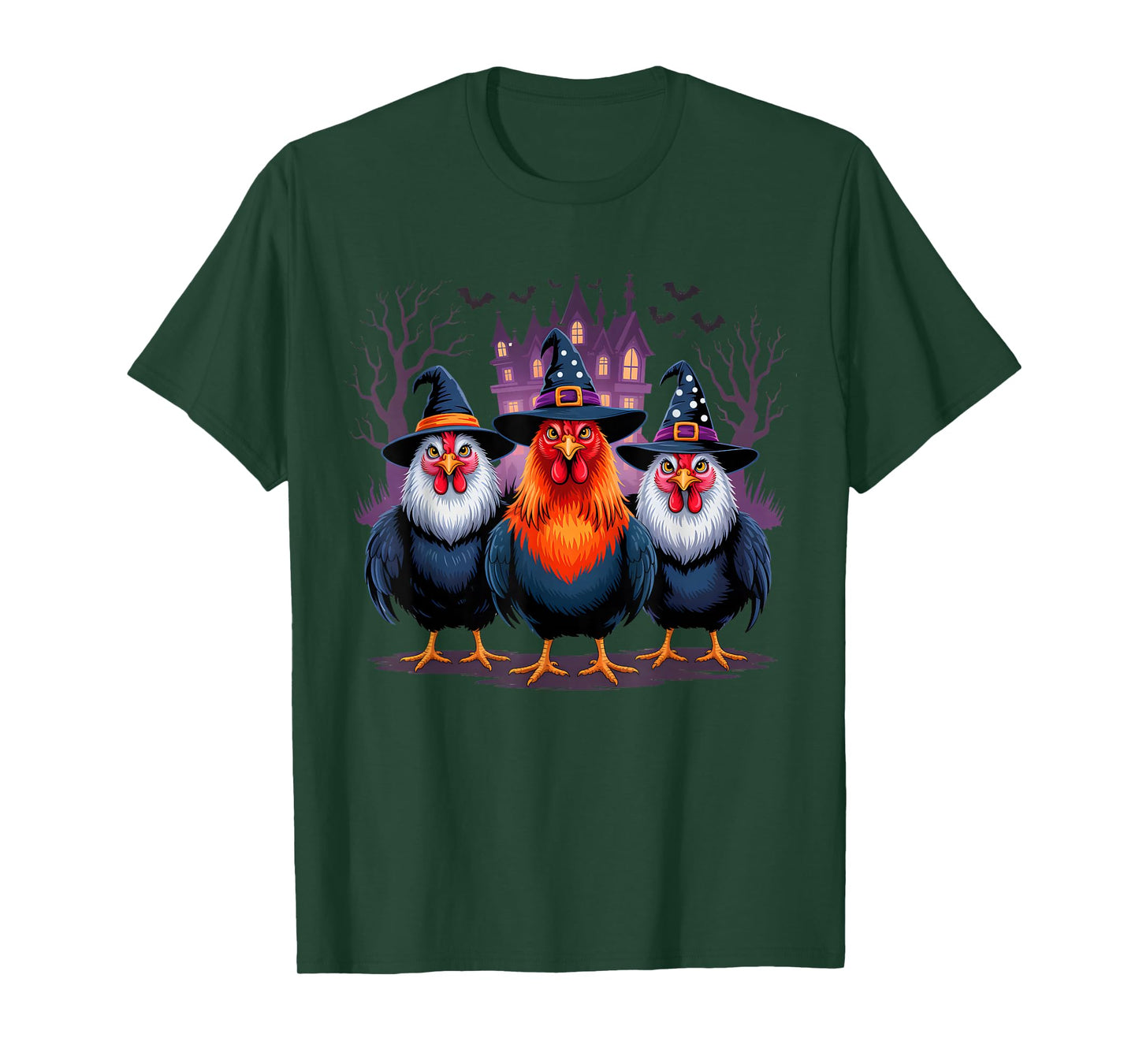 Funny Halloween Chicken Witch Spooky Season Women Men Farmer T-Shirt