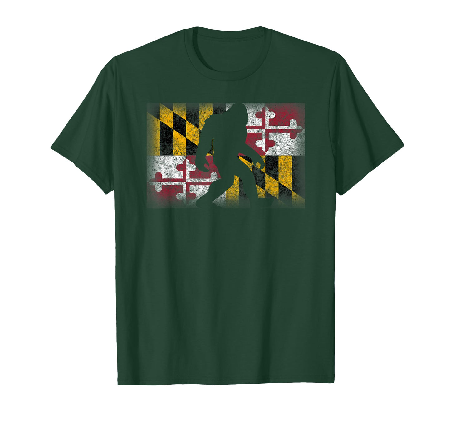 Maryland State Flag Bigfoot Shirt Funny Sasquatch Souvenir T-Shirt