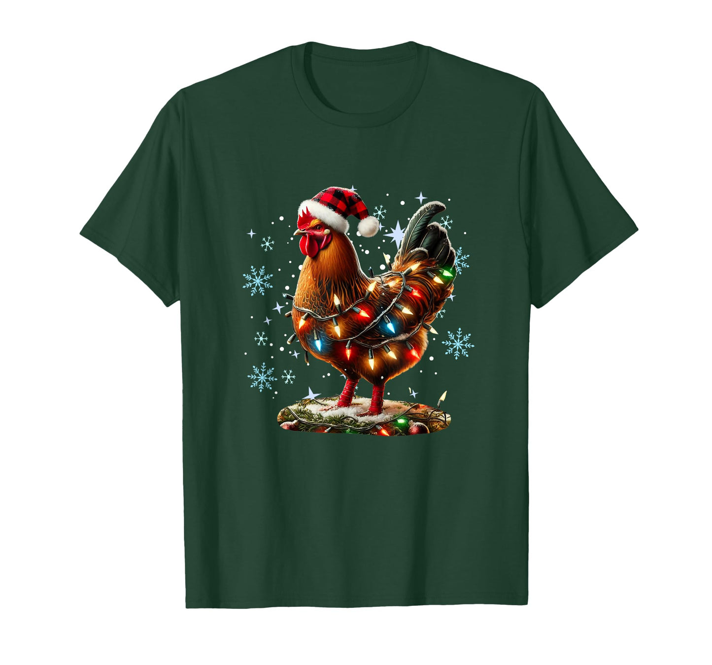 Chicken Christmas Chickens Santa Hat Xmas Chicken Lover T-Shirt