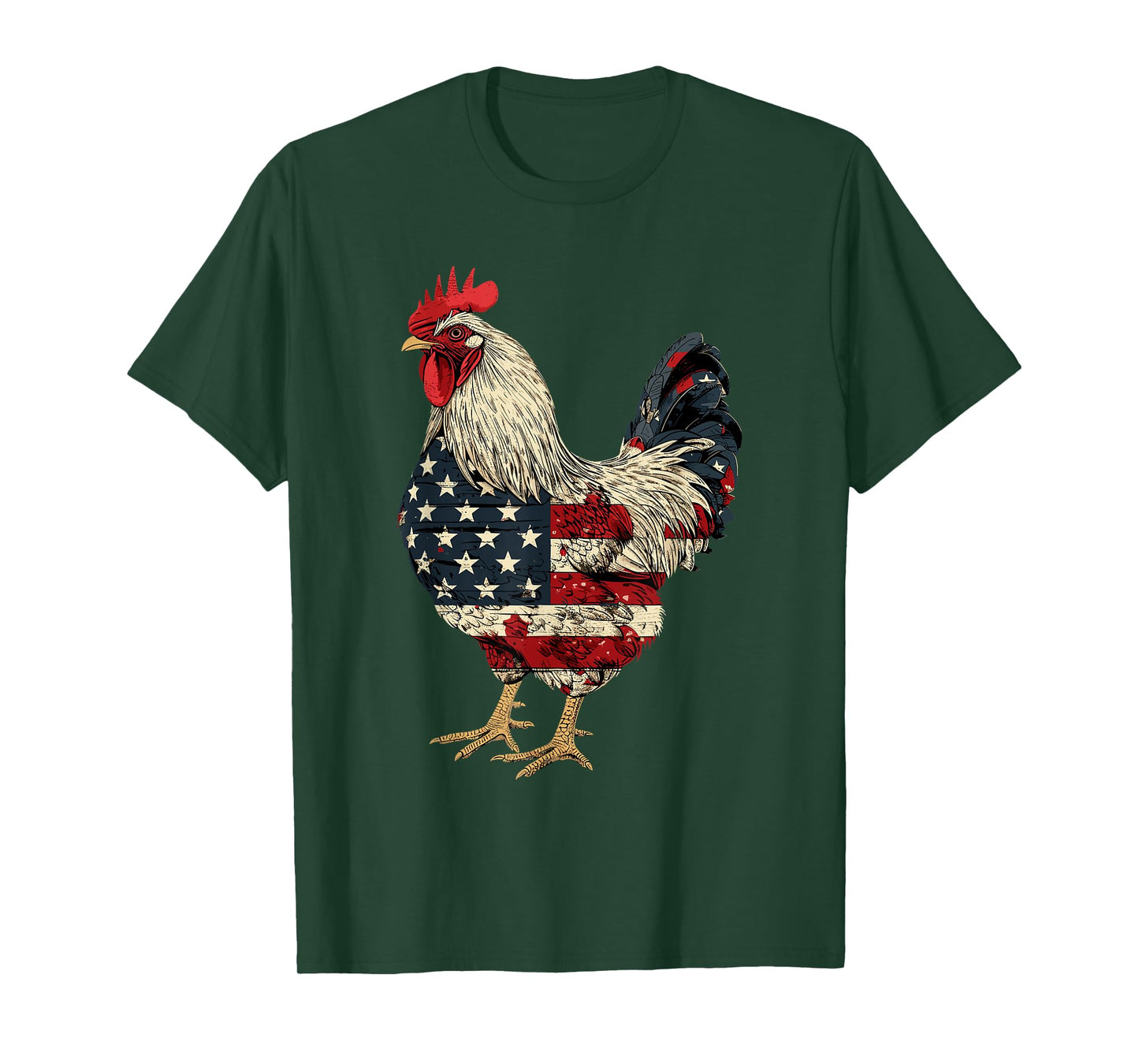 Chicken Farm Patriotic Farmer 4th Of July USA American Flag T-Shirt for Women Men