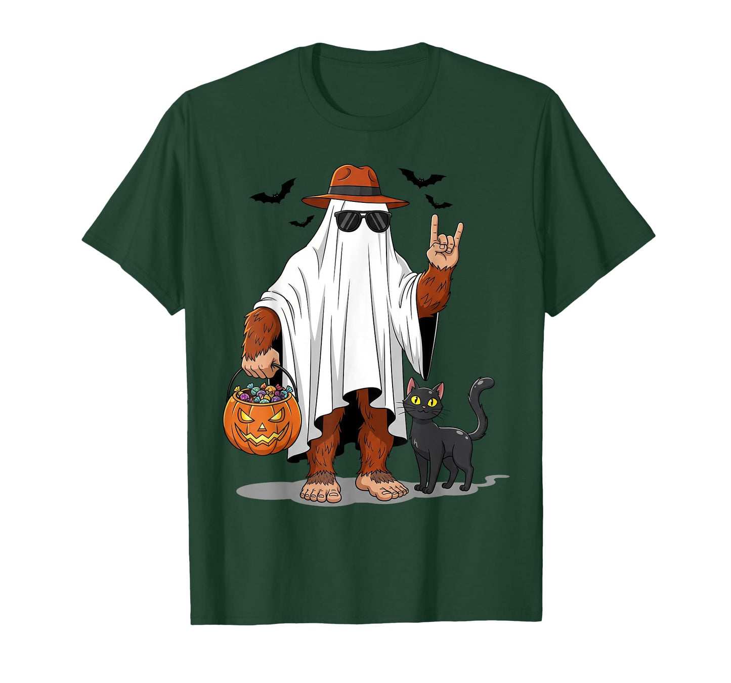 Bigfoot Ghost Halloween Costume Sasquatch Women Men Kid T-Shirt