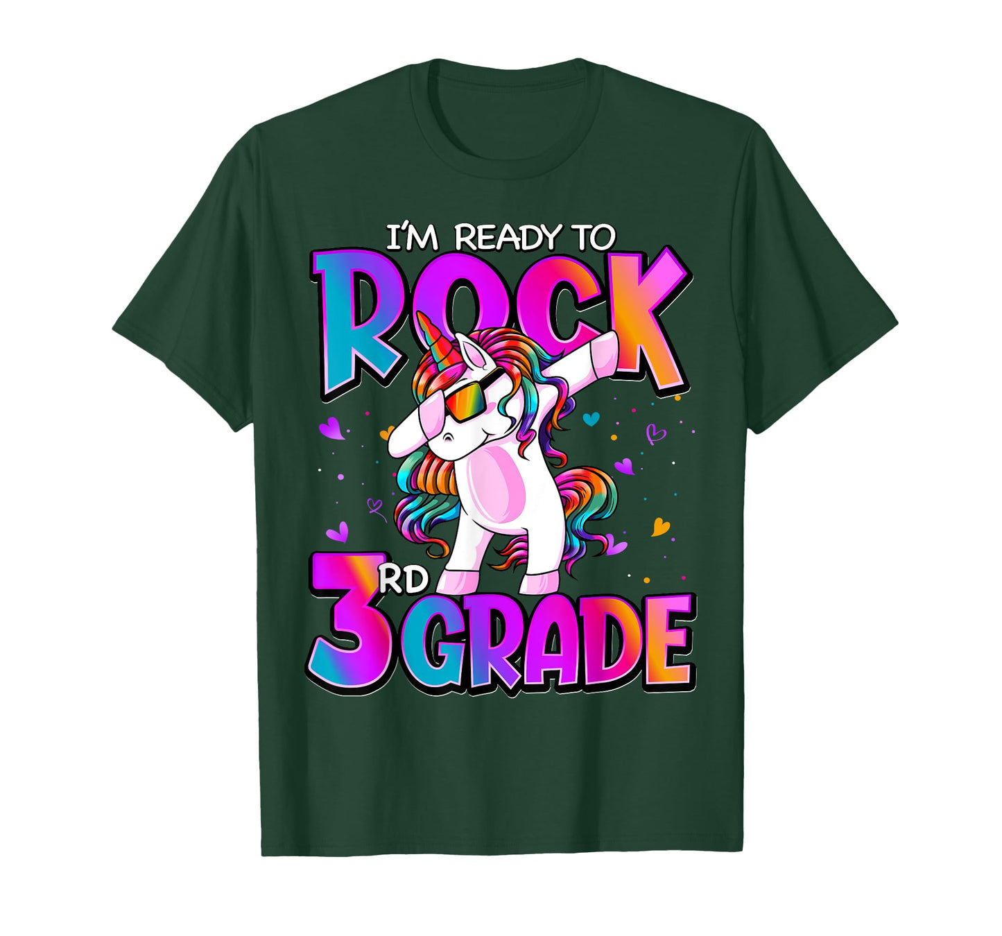 I'm Ready To Rock 3rd Grade Unicorn Back To School Girls T-Shirt