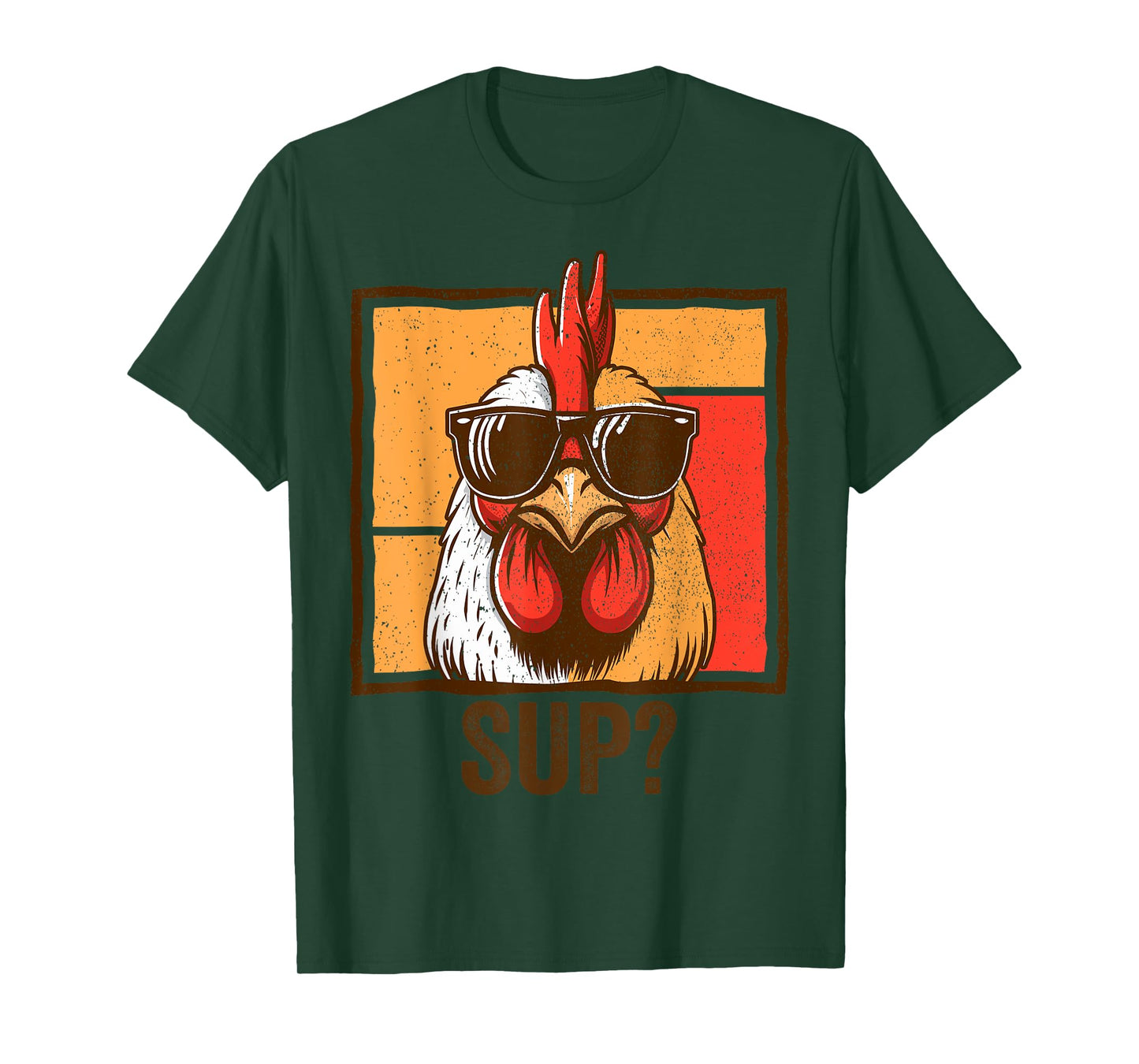 Cool Chicken Wearing Sunglasses Funny Farmer Men Women T-Shirt