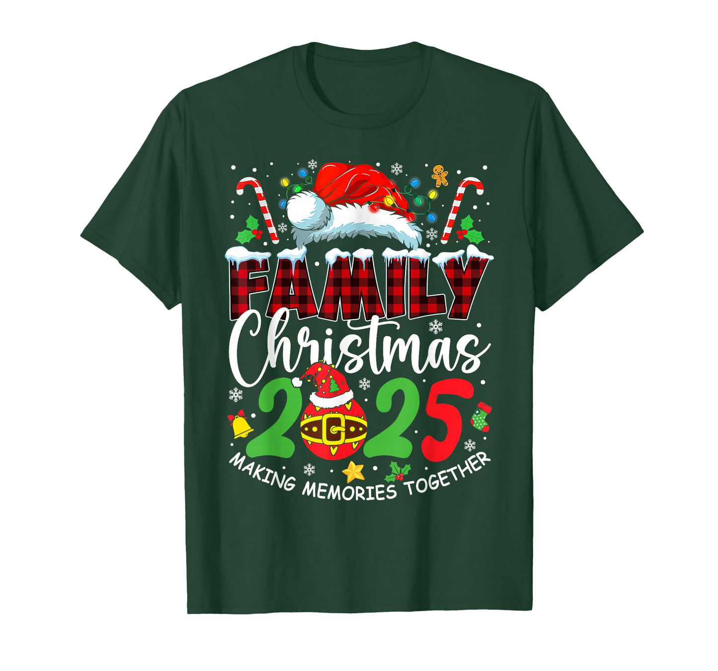 Family Christmas 2025 Matching Squad Santa Elf Funny Xmas T-Shirt