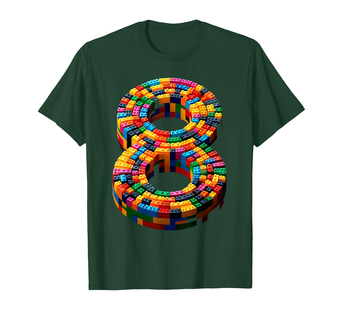 8 Year Old Blocks Building Master Builder 8th Birthday Boy T-Shirt