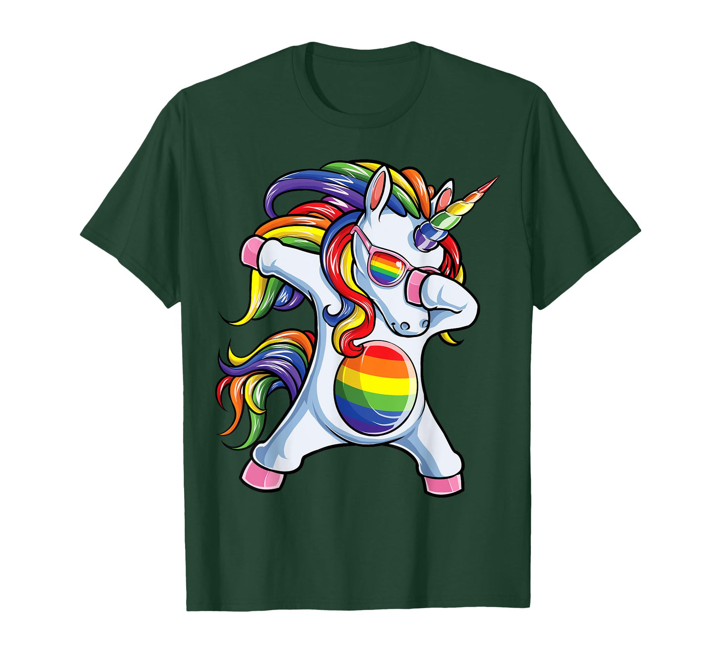 Dubbing Unicorn Gay Pride LGBT T-Shirt Lesbian Rainbow Flag T-Shirt