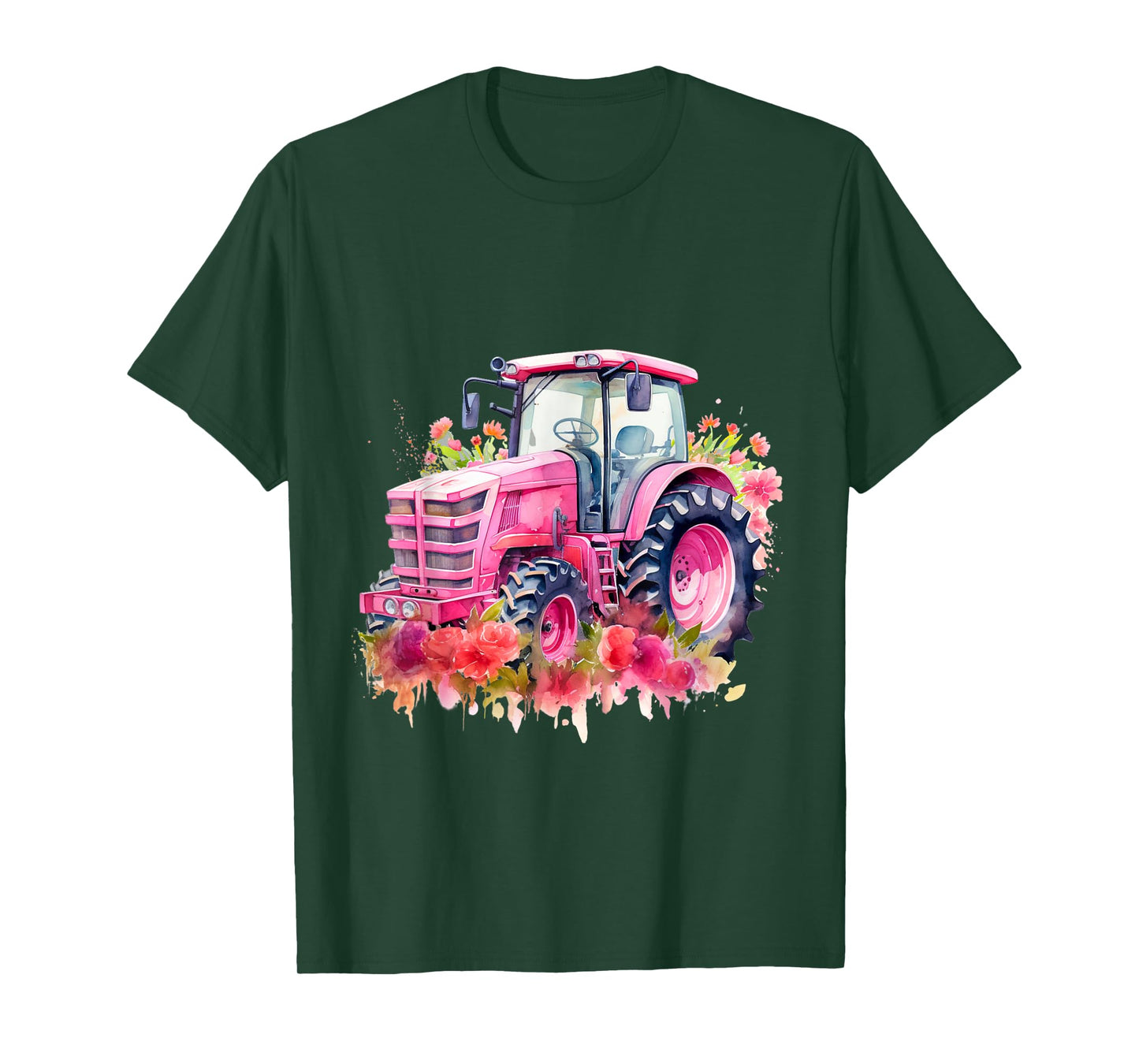 Farm Girl Pink Tractor Women design T-Shirt