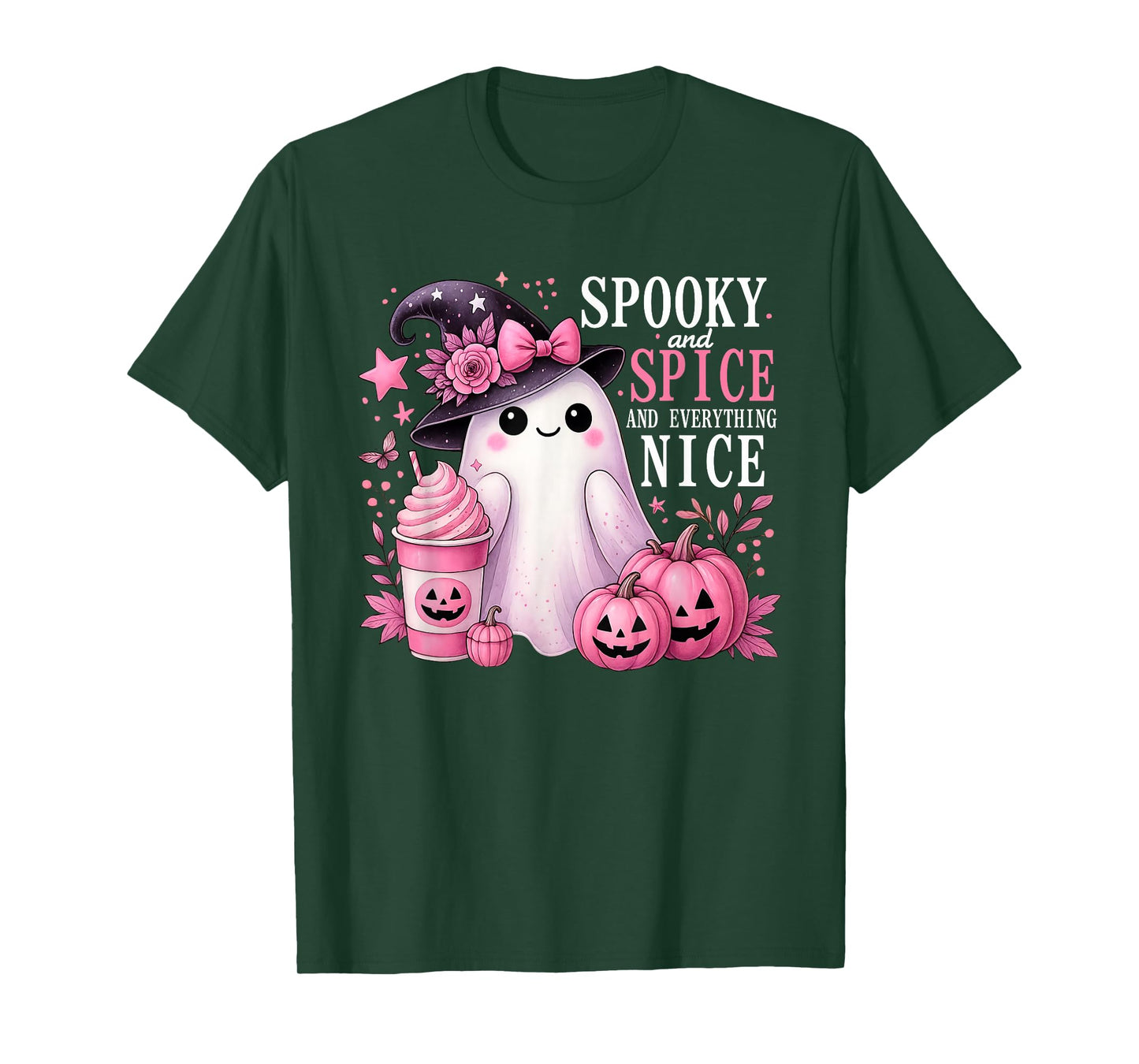 Spooky and Spice and Everything Nice Halloween Pink T-Shirt