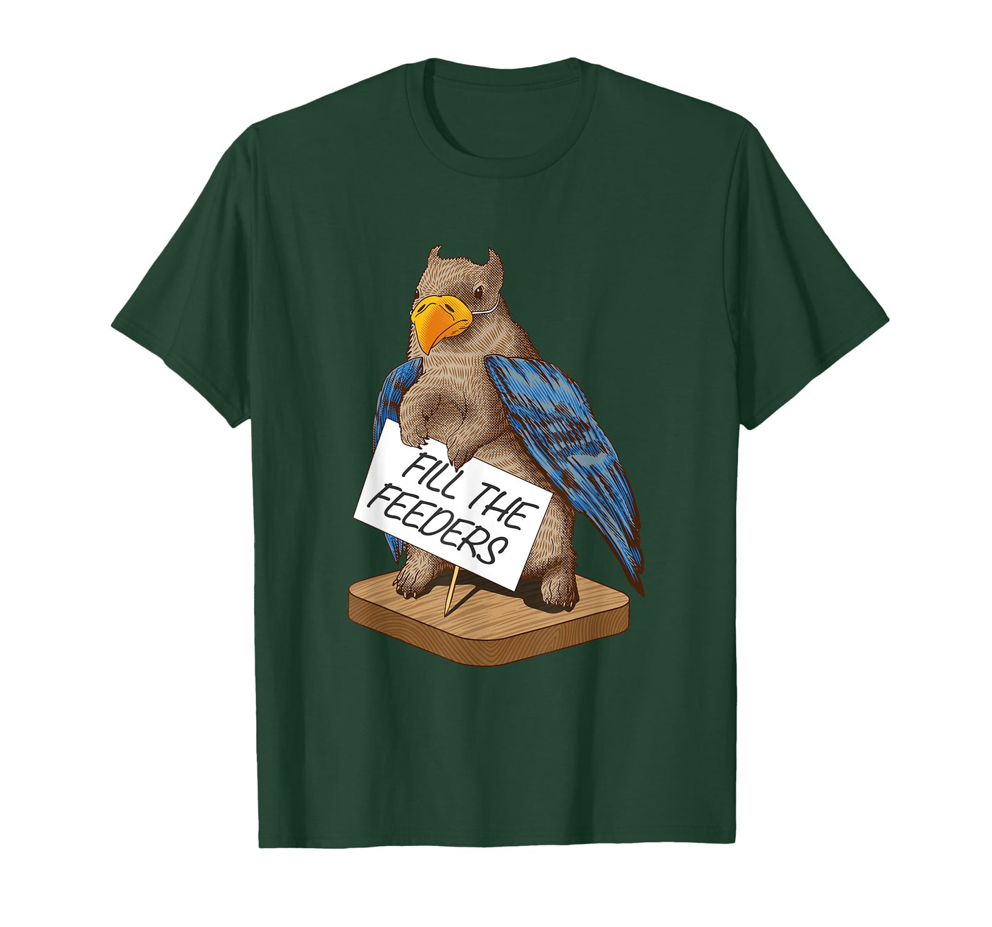 Fill The Feeders Funny Squirrel Dressed Like A Bird T-Shirt