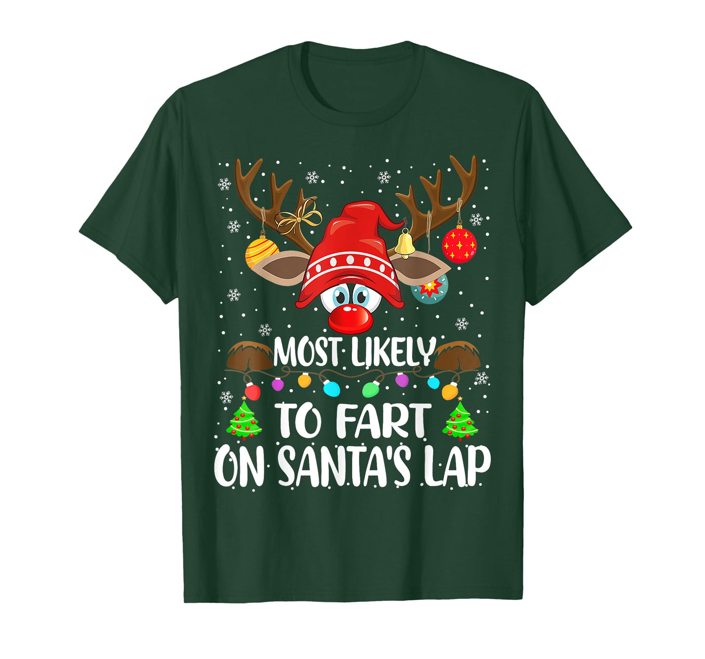 Most Likely To Fart On Santa's Lap Family Matching Christmas T-Shirt