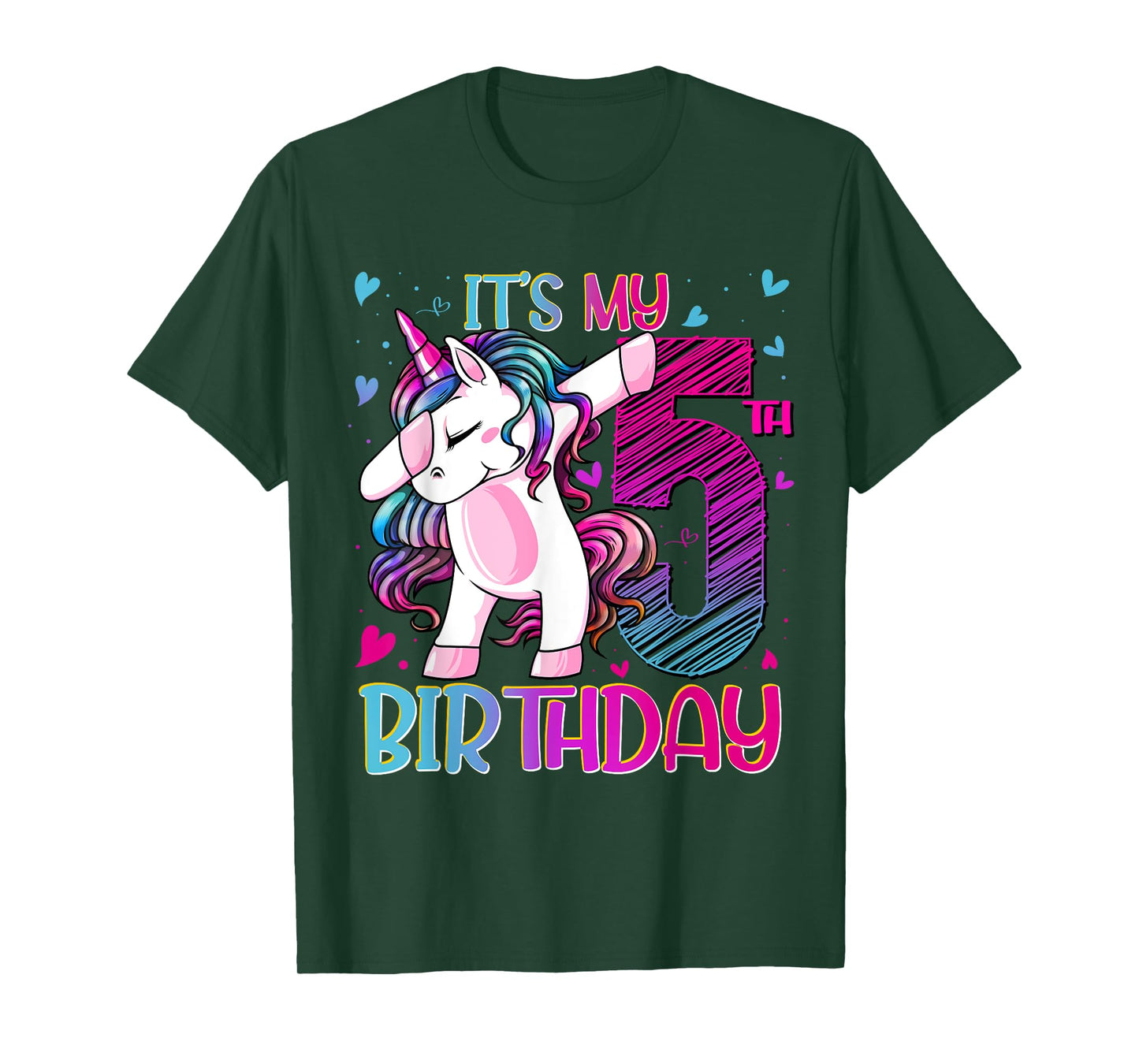 5 Year Old Unicorn Dabbing 5th Birthday Girl Unicorn Party T-Shirt